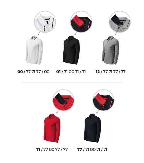 Contrast Stripe LS polokošeľa pánska dark navy S