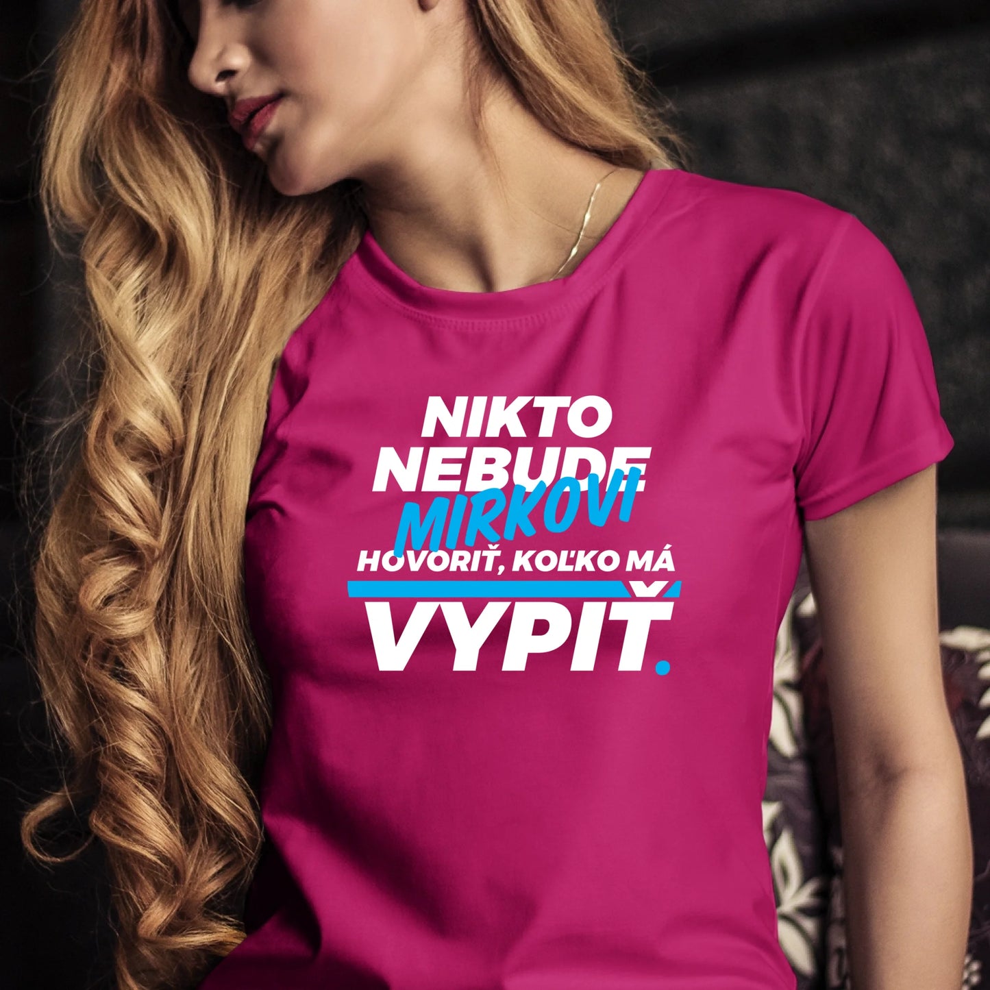 Personalizované tričko s potlačou "Nikto nebude Mirkovi hovoriť, koľko má vypiť" redizajn 9286.