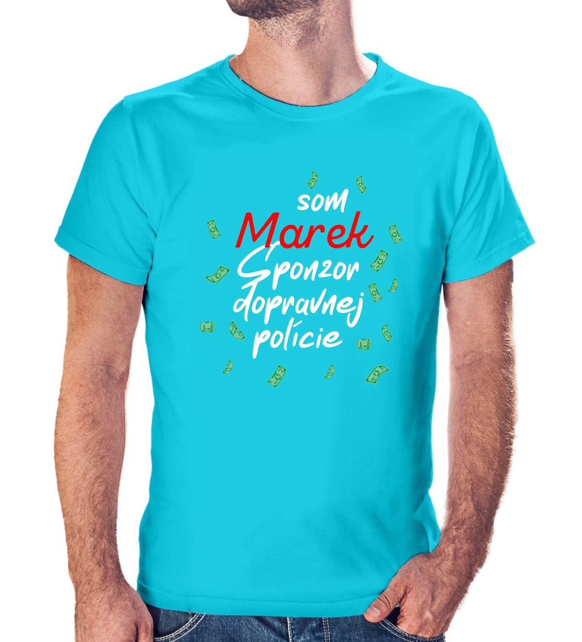 Personalizované tričko s potlačou "Som Marek, sponzor dopravnej polície" 9294.