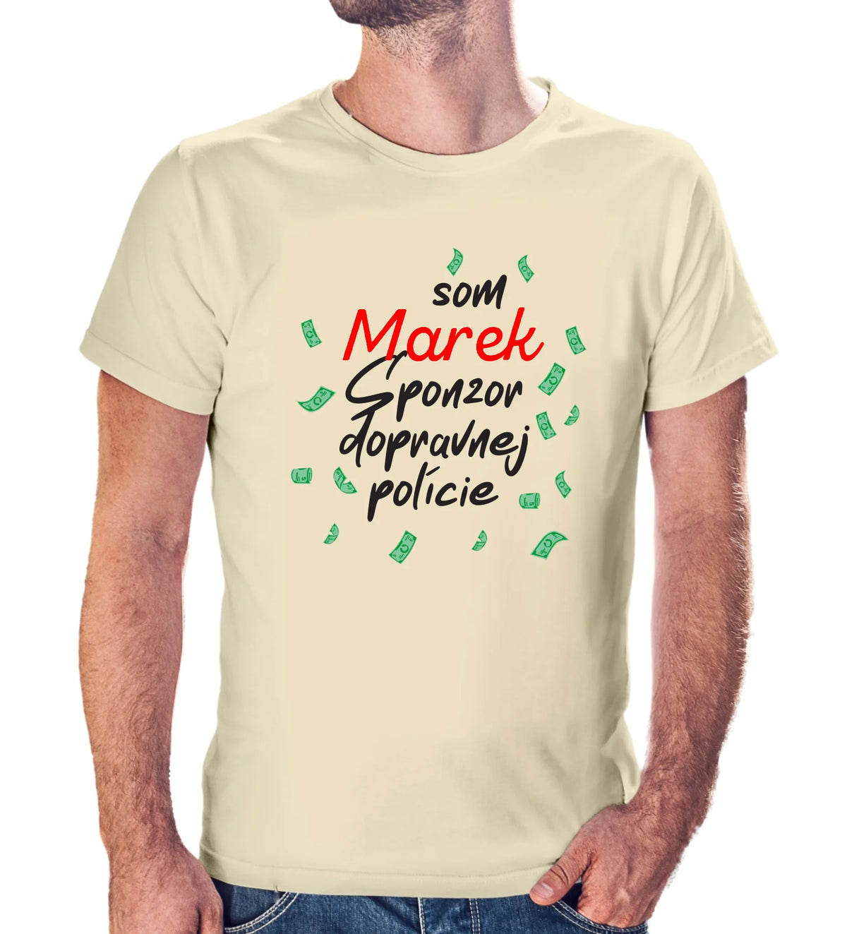 Personalizované tričko s potlačou "Som Marek, sponzor dopravnej polície" 9294.