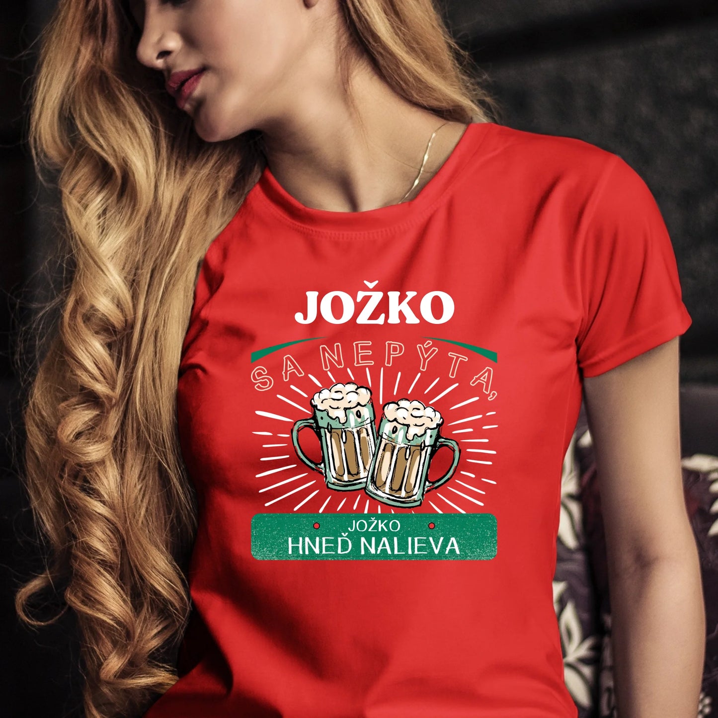Personalizované tričko s potlačou "Jožko sa nepýta, Jožko hneď nalieva" 9325.