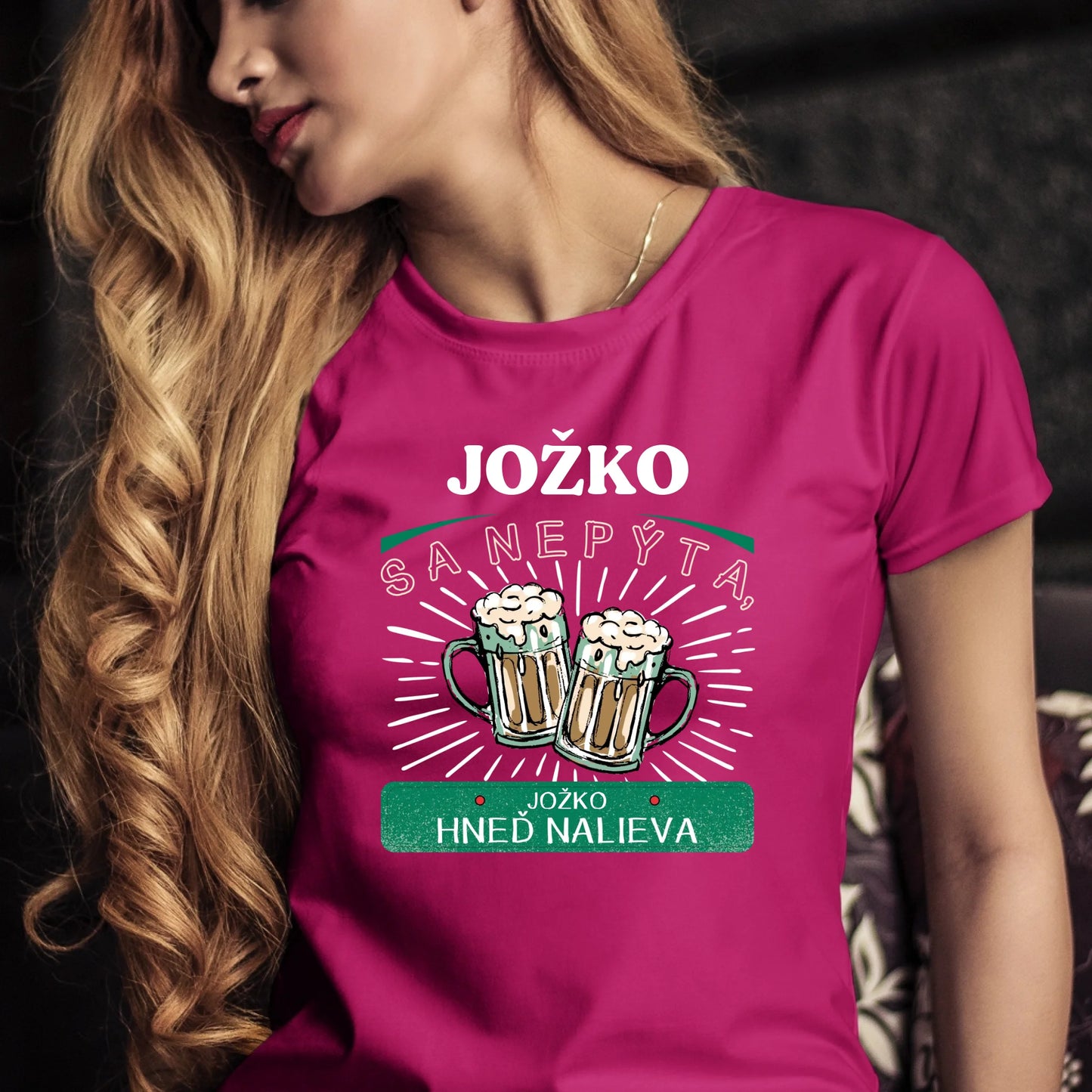 Personalizované tričko s potlačou "Jožko sa nepýta, Jožko hneď nalieva" 9325.