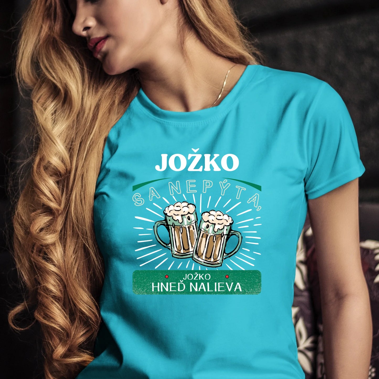 Personalizované tričko s potlačou "Jožko sa nepýta, Jožko hneď nalieva" 9325.