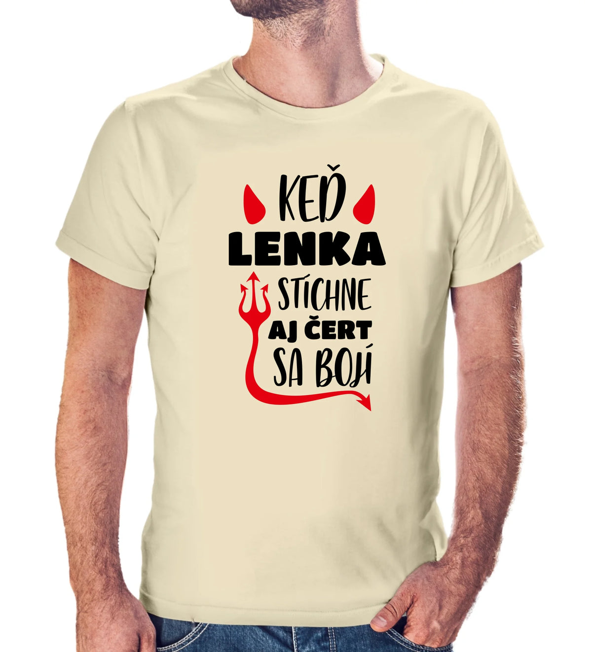 Personalizované tričko s potlačou "Keď Lenka stíchne, aj čert sa bojí" 9326.