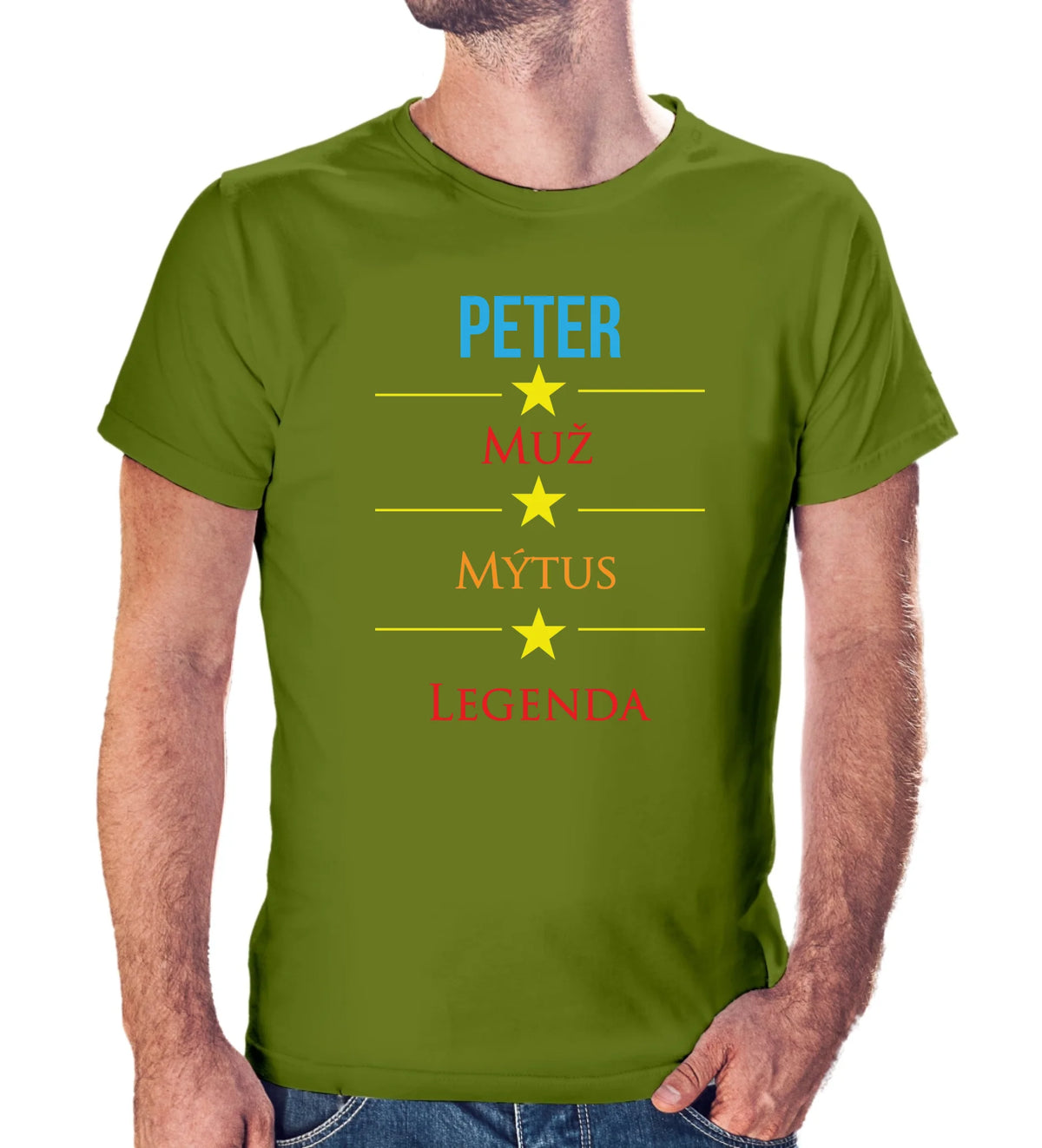 Personalizované tričko s potlačou "Peter, muž, mýtus, legenda" 9395.