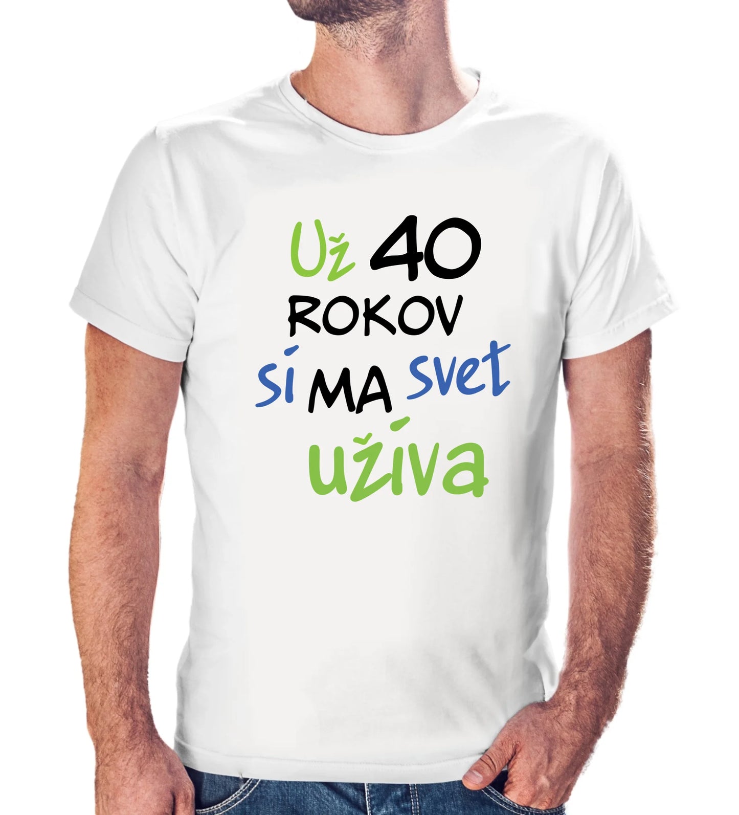 Personalizované tričko s potlačou "Už 40 rokov si ma svet užíva" 9605.