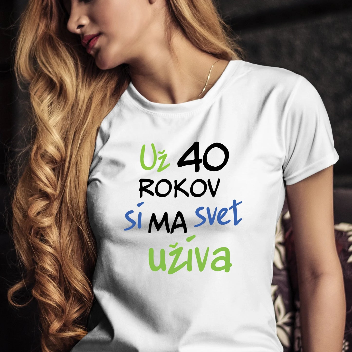 Personalizované tričko s potlačou "Už 40 rokov si ma svet užíva" 9605.