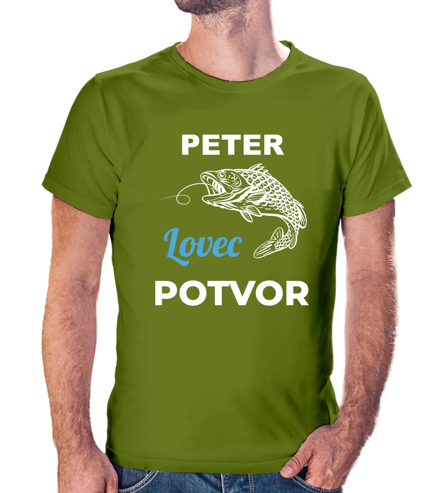 Personalizované tričko s potlačou "Peter lovec potvor" 9618.