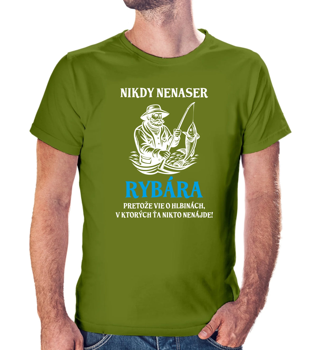 Tričko s potlačou "Nikdy nenaser rybára" 9699.