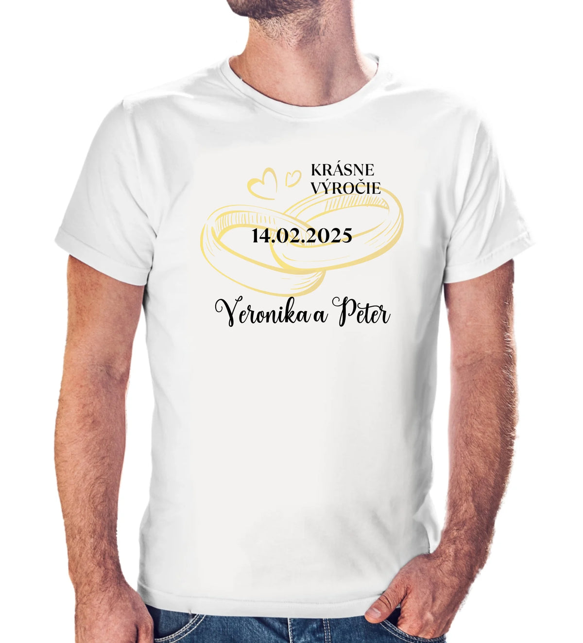 Personalizované tričko s potlačou "Krásne výročie" 9703.