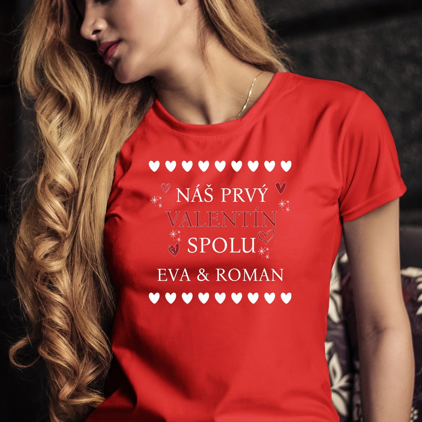 Personalizované tričko s potlačou "Náš prvý Valentín spolu" 9704.