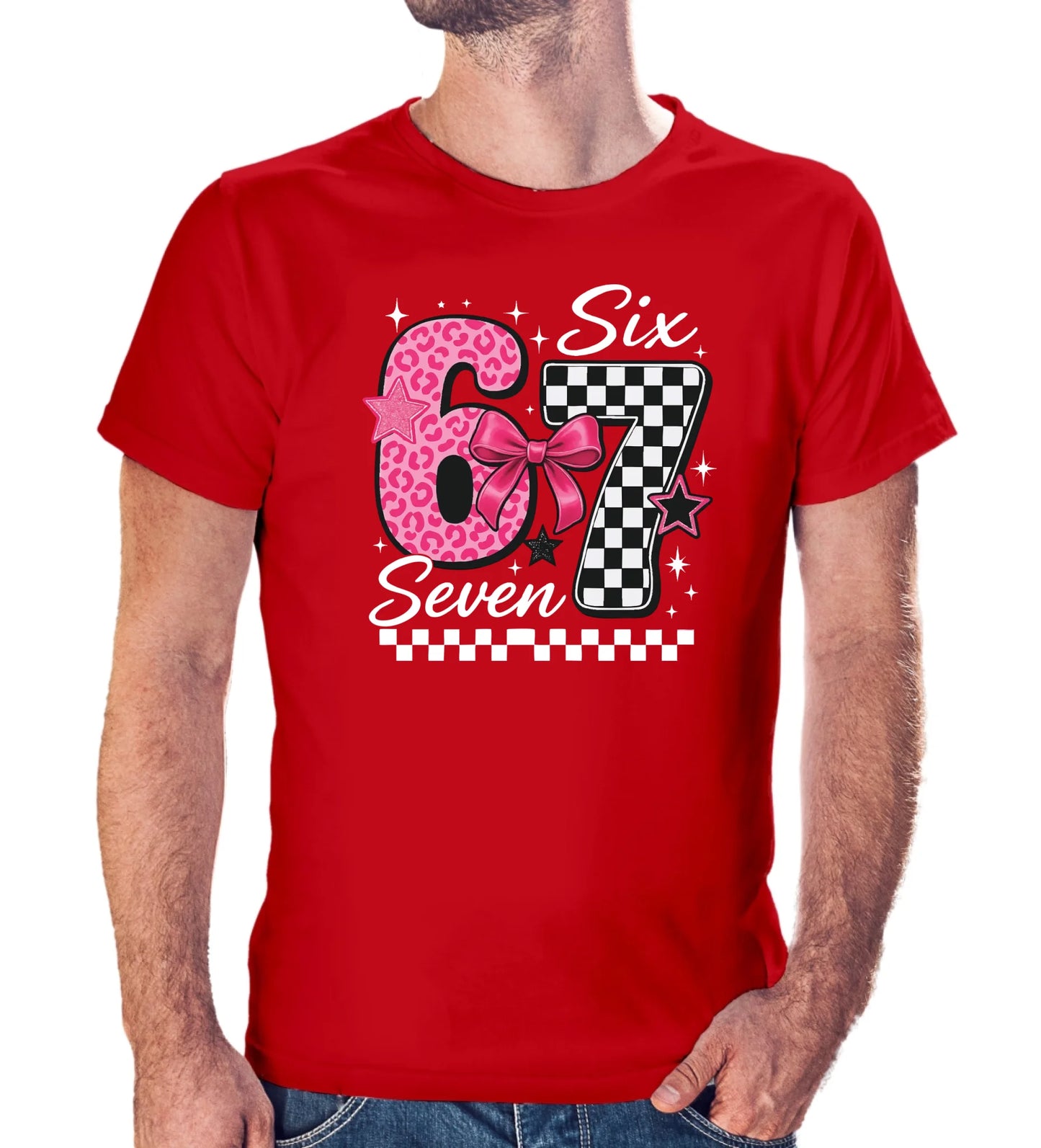 Tričko s potlačou "Six seven" 9710.