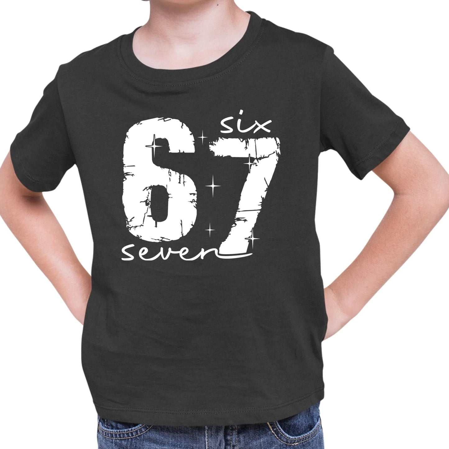 Tričko s potlačou "Six seven" 9711.