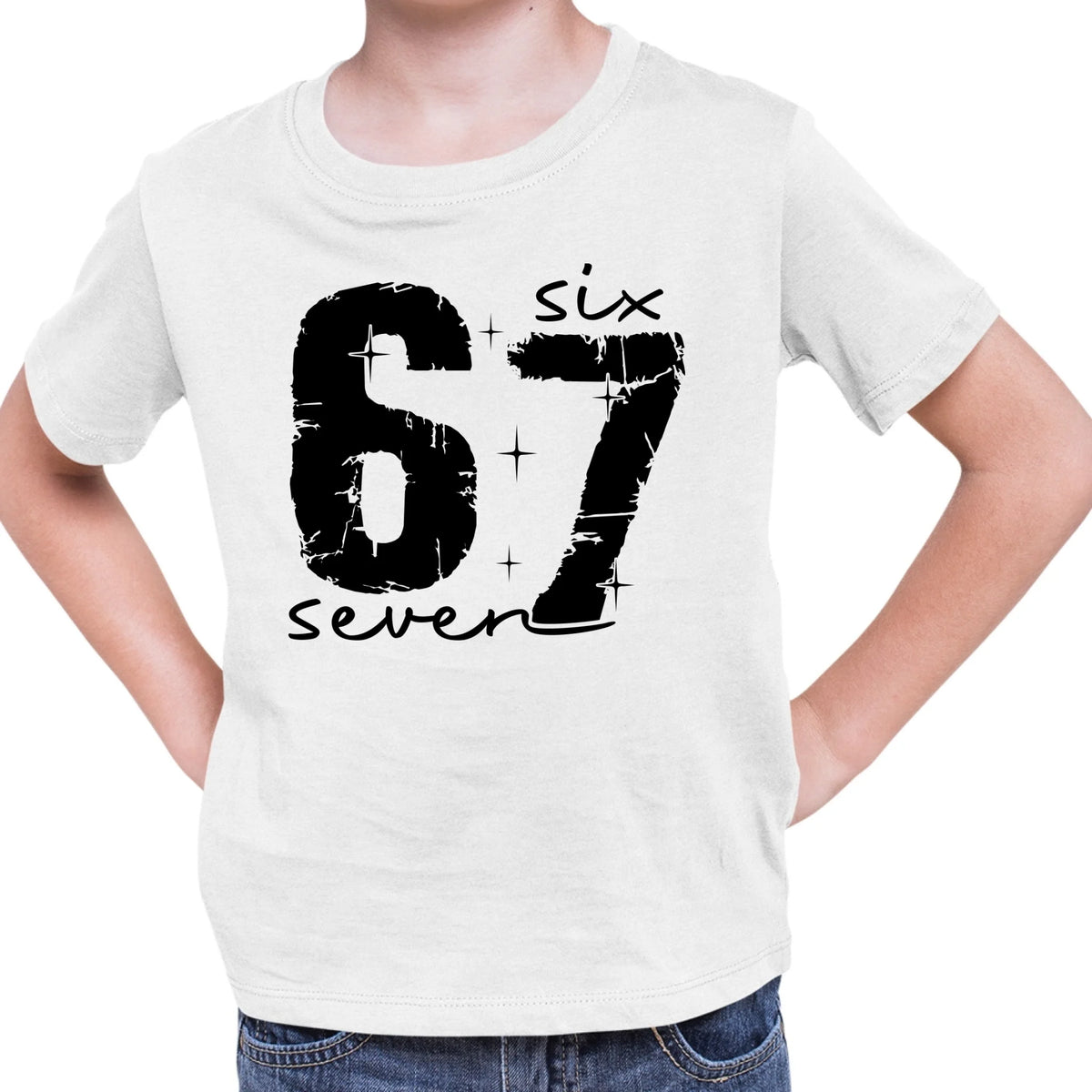 Tričko s potlačou "Six seven" 9711.