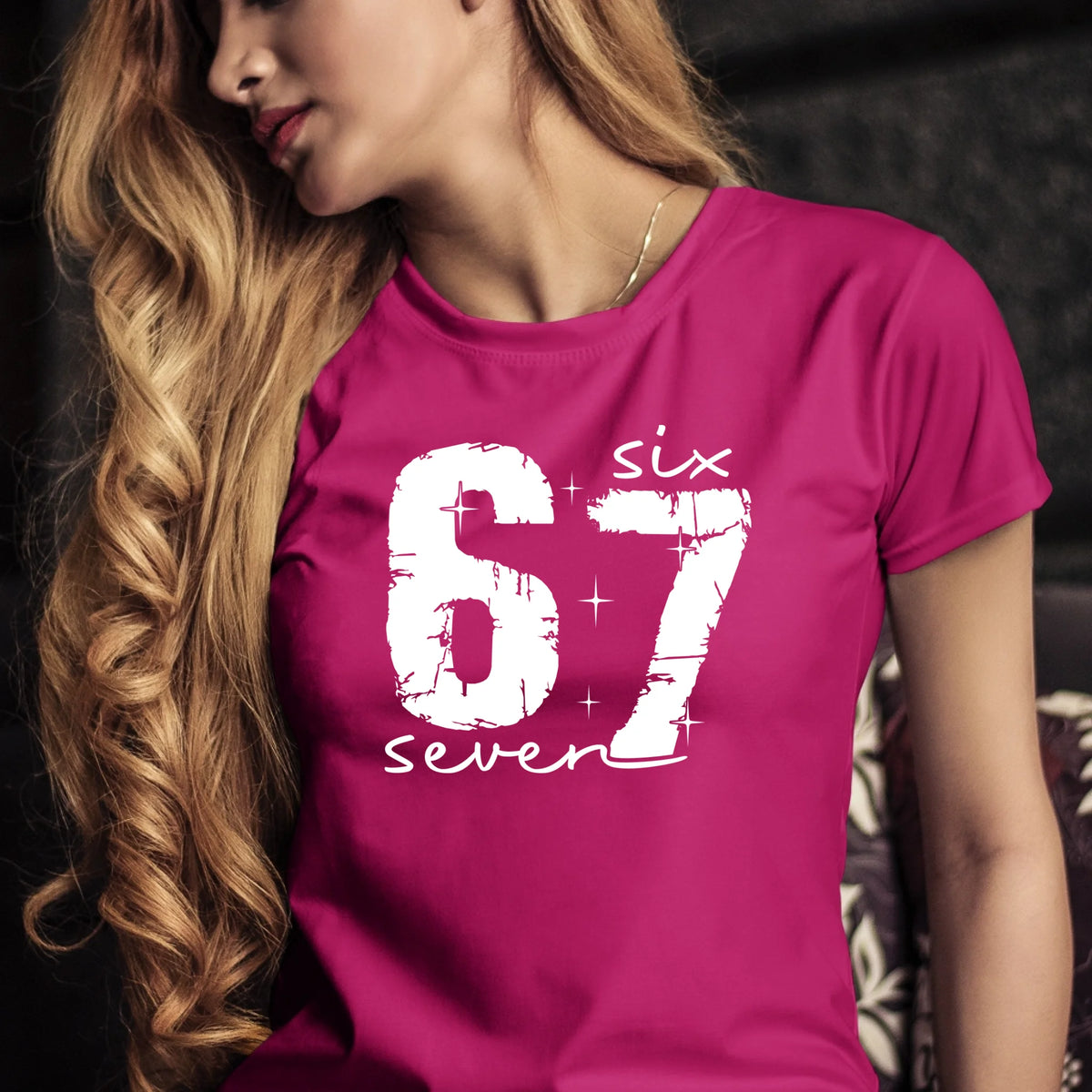 Tričko s potlačou "Six seven" 9711.