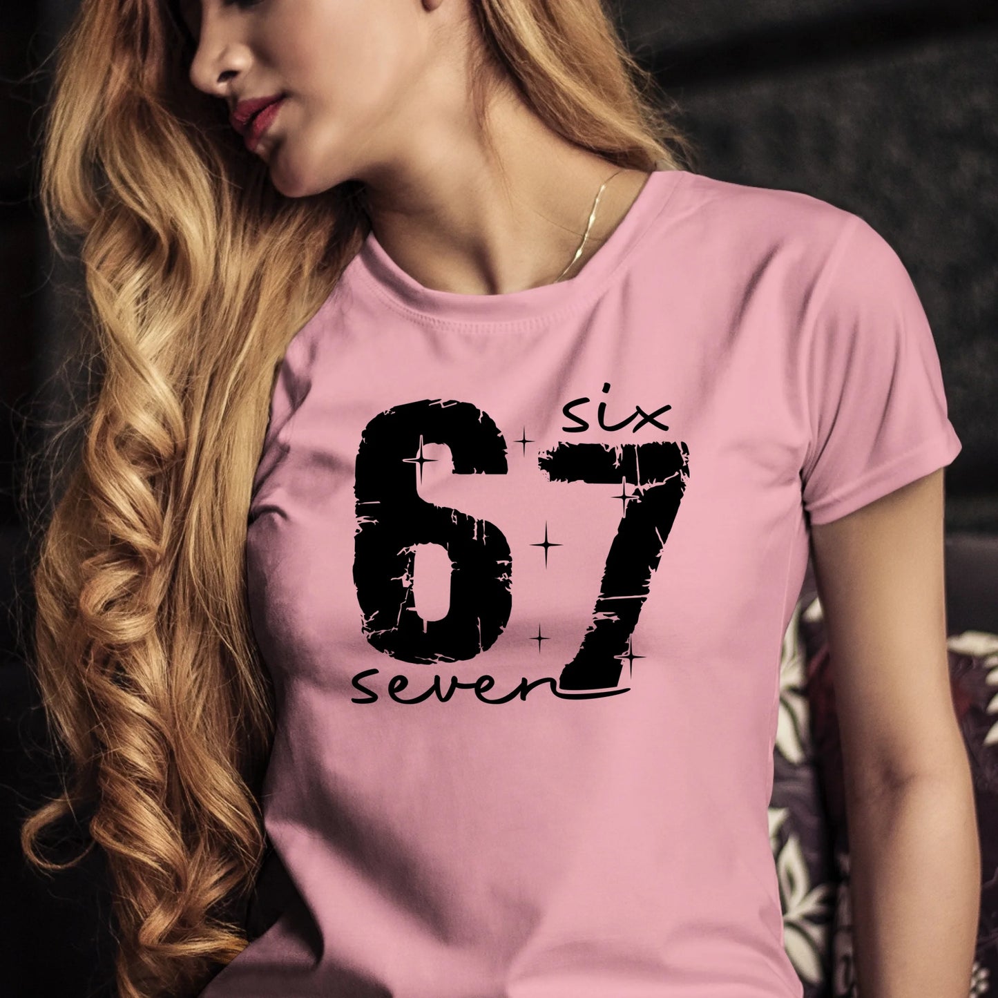 Tričko s potlačou "Six seven" 9711.