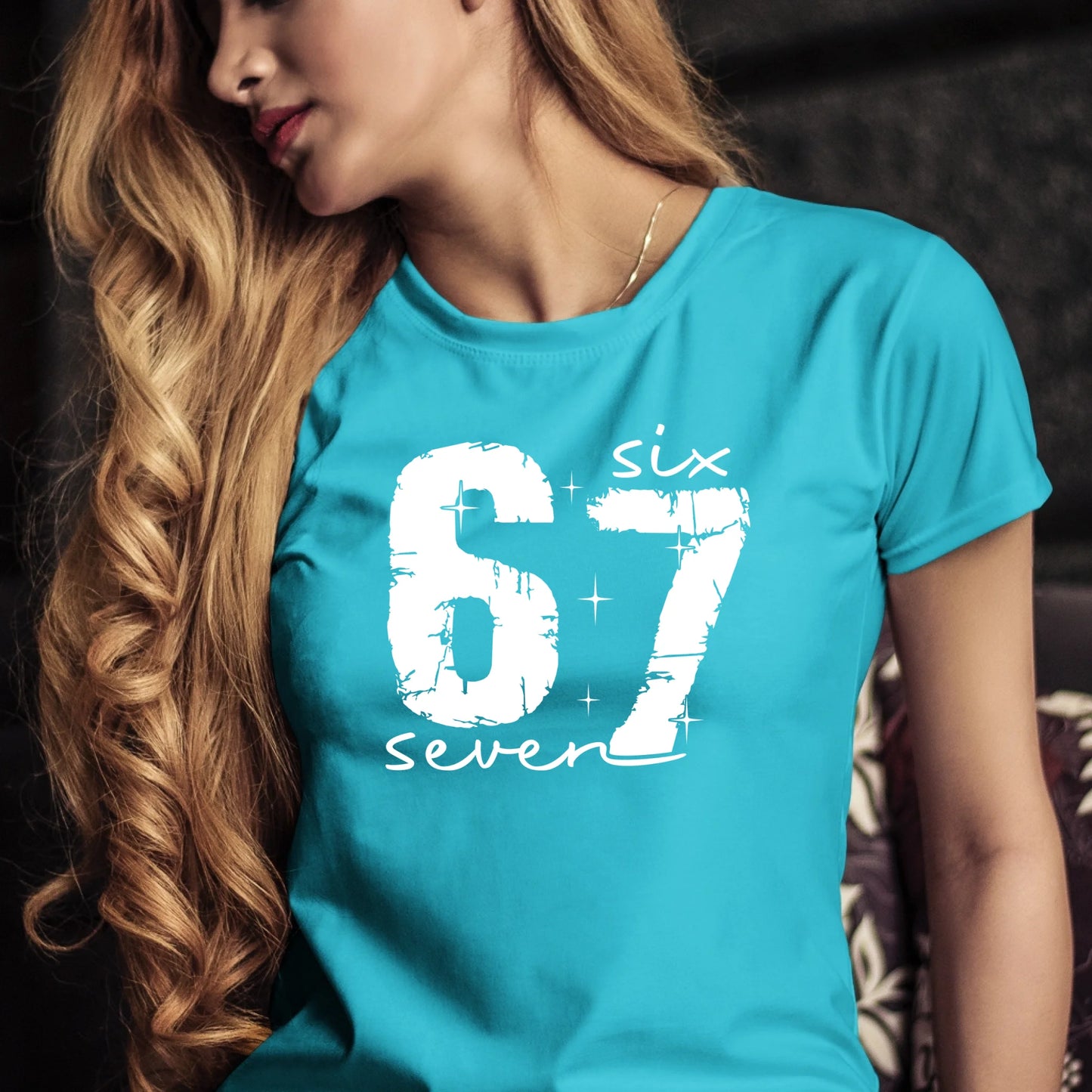 Tričko s potlačou "Six seven" 9711.