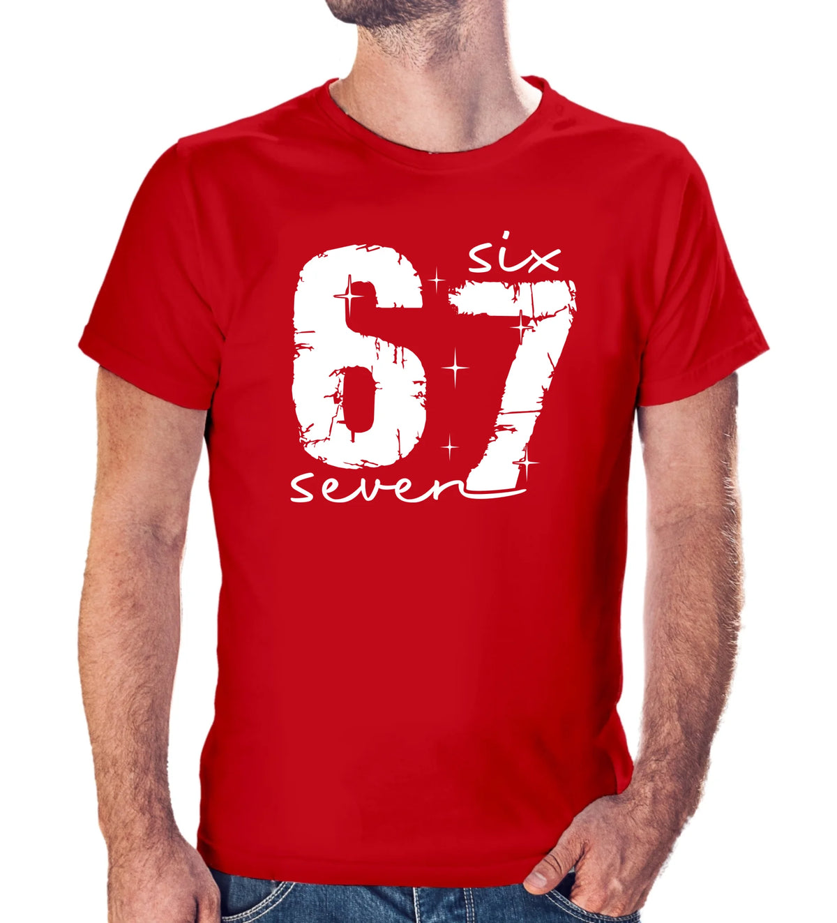 Tričko s potlačou "Six seven" 9711.