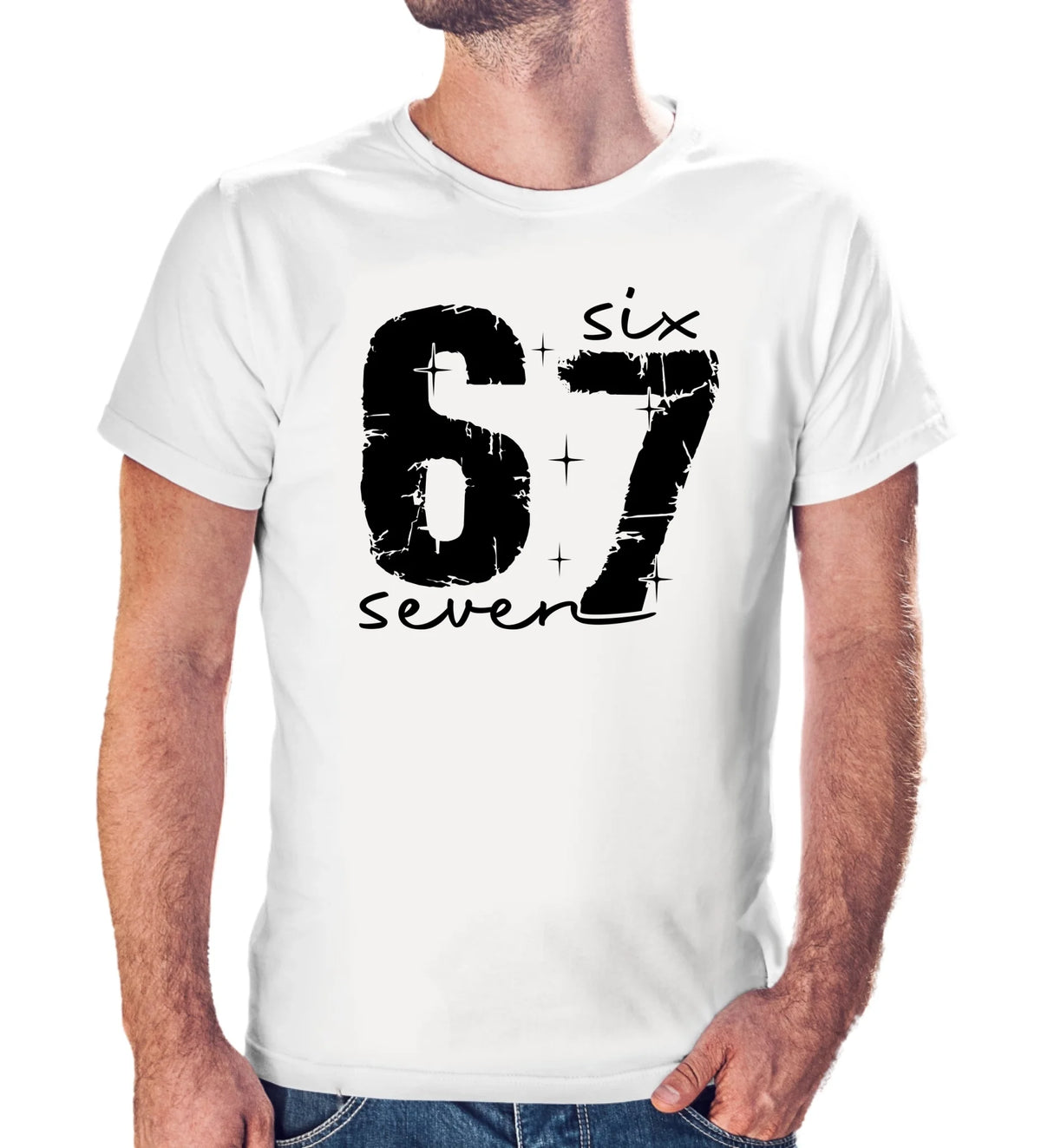 Tričko s potlačou "Six seven" 9711.