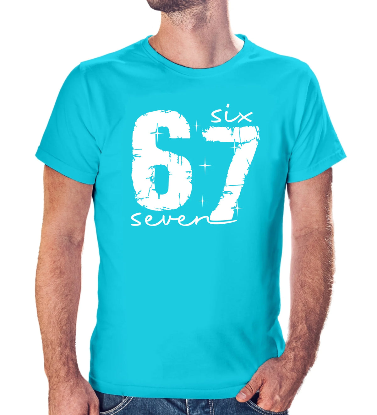 Tričko s potlačou "Six seven" 9711.