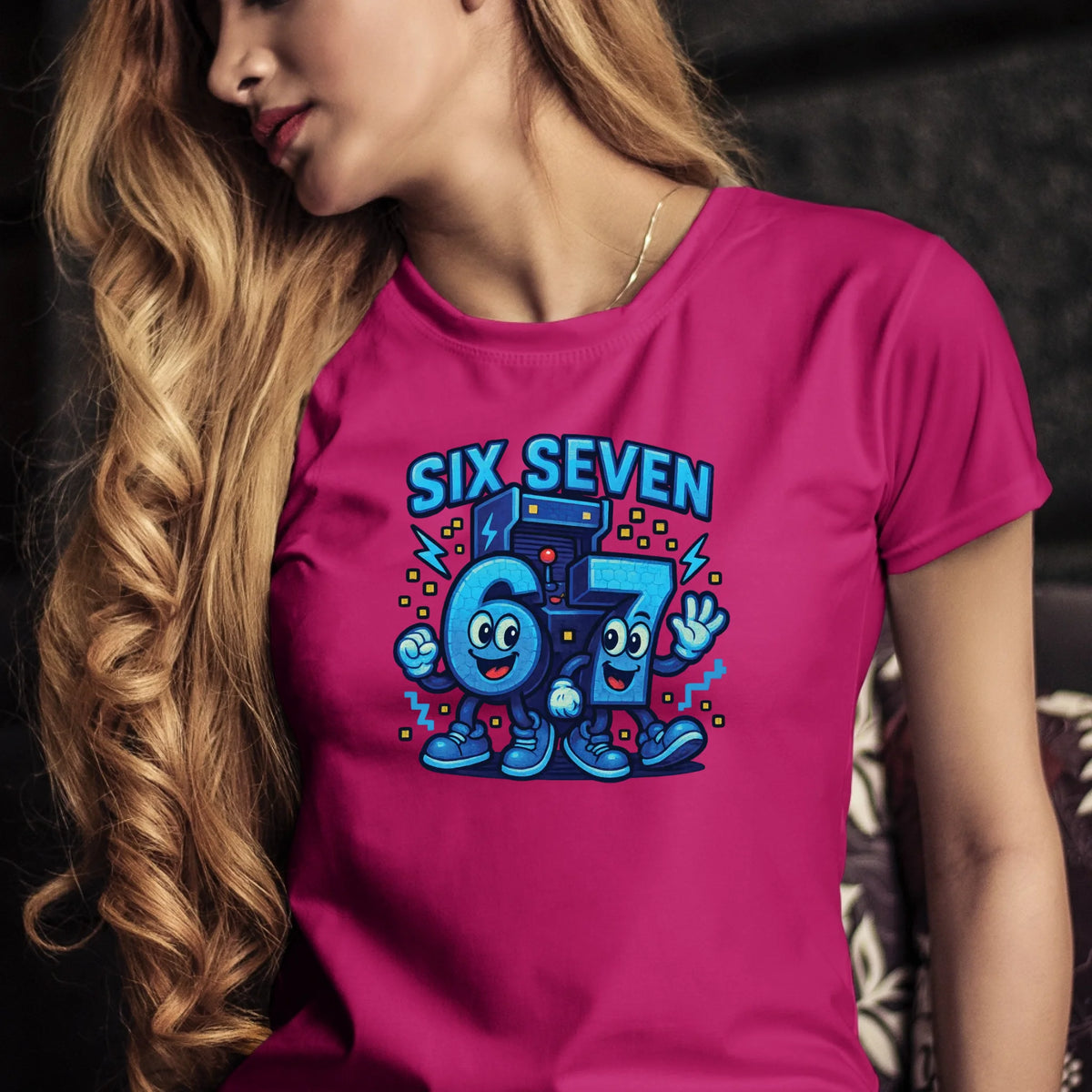 Tričko s potlačou "Six seven" 9713.