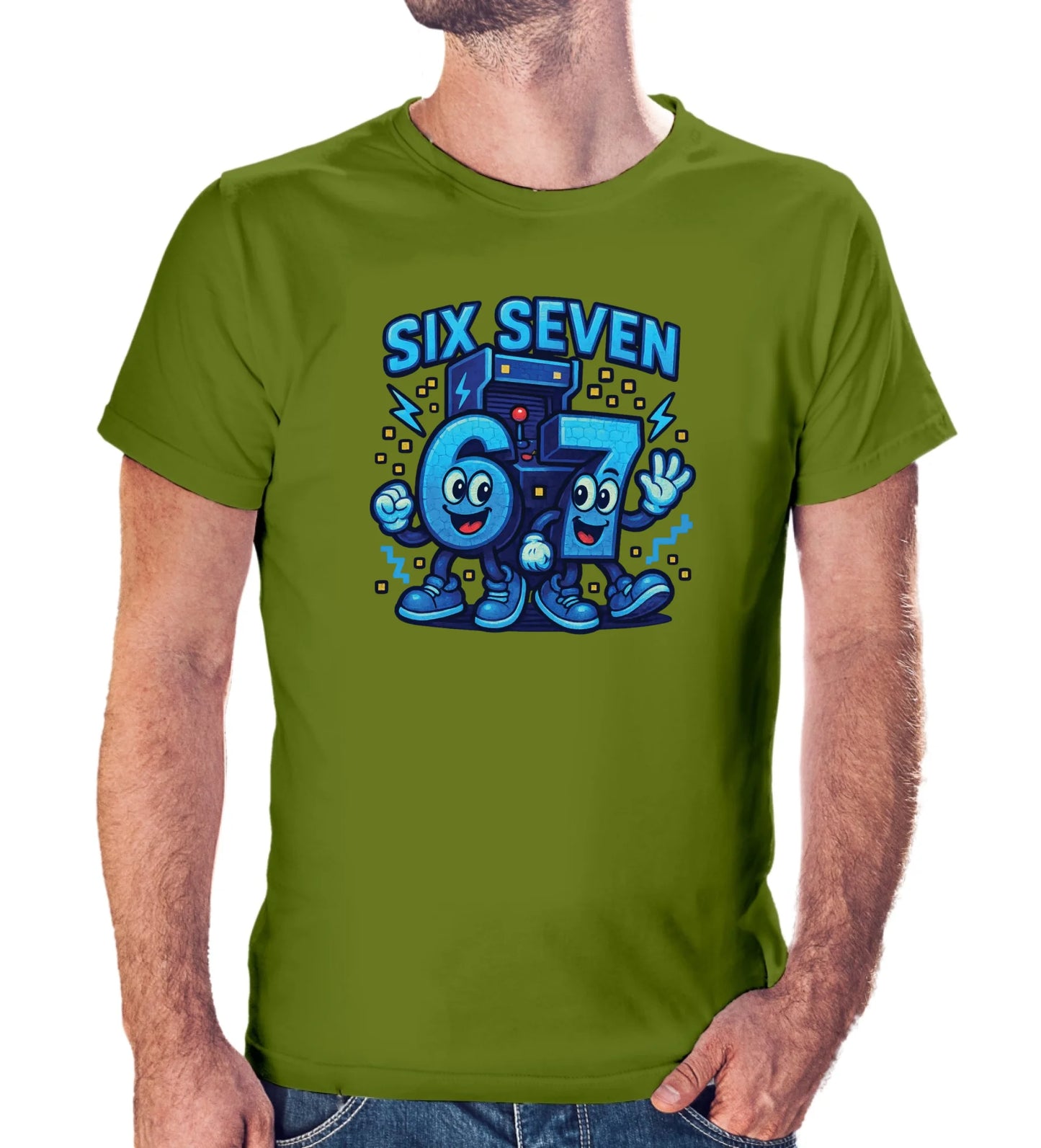 Tričko s potlačou "Six seven" 9713.
