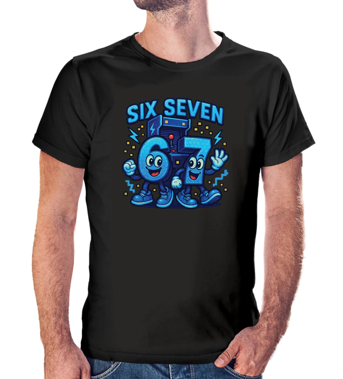 Tričko s potlačou "Six seven" 9713.