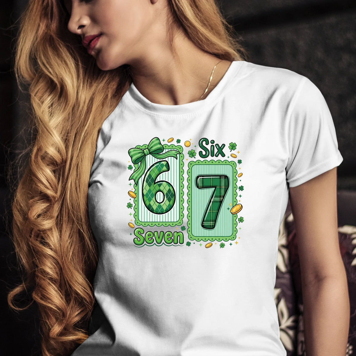 Tričko s potlačou "Six seven" 9714.
