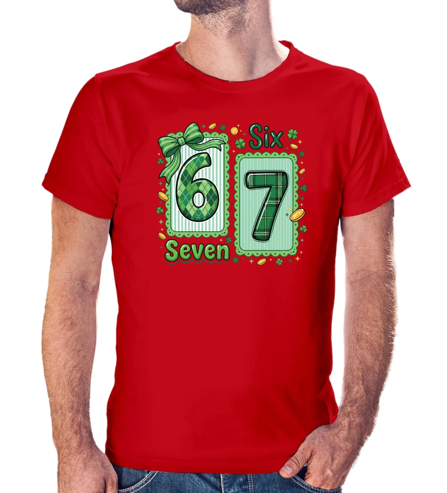 Tričko s potlačou "Six seven" 9714.