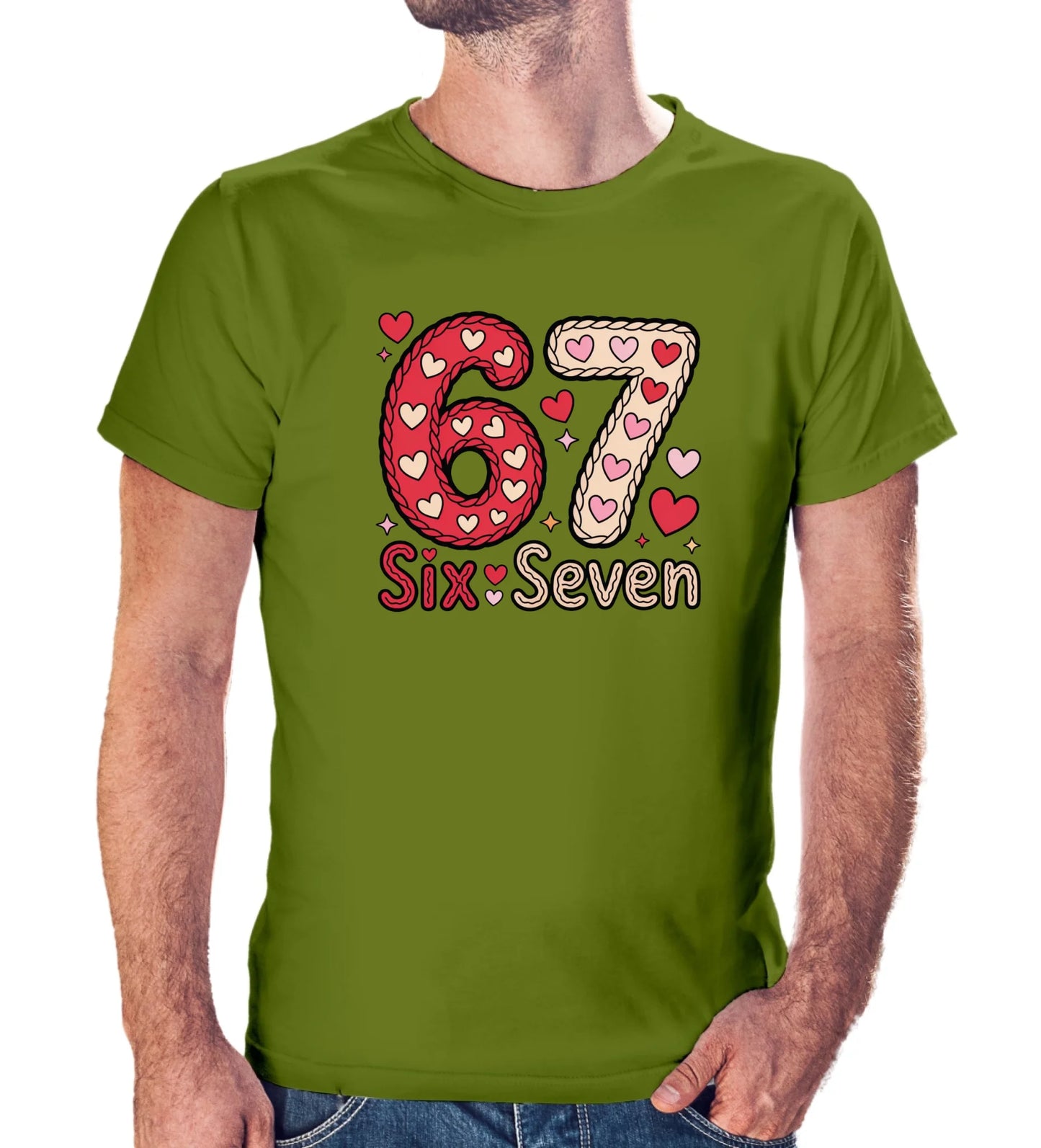 Tričko s potlačou "Six seven" 9715.