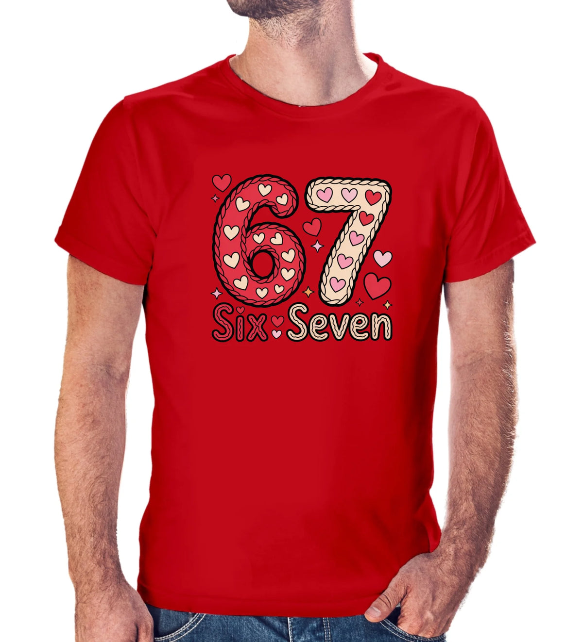 Tričko s potlačou "Six seven" 9715.