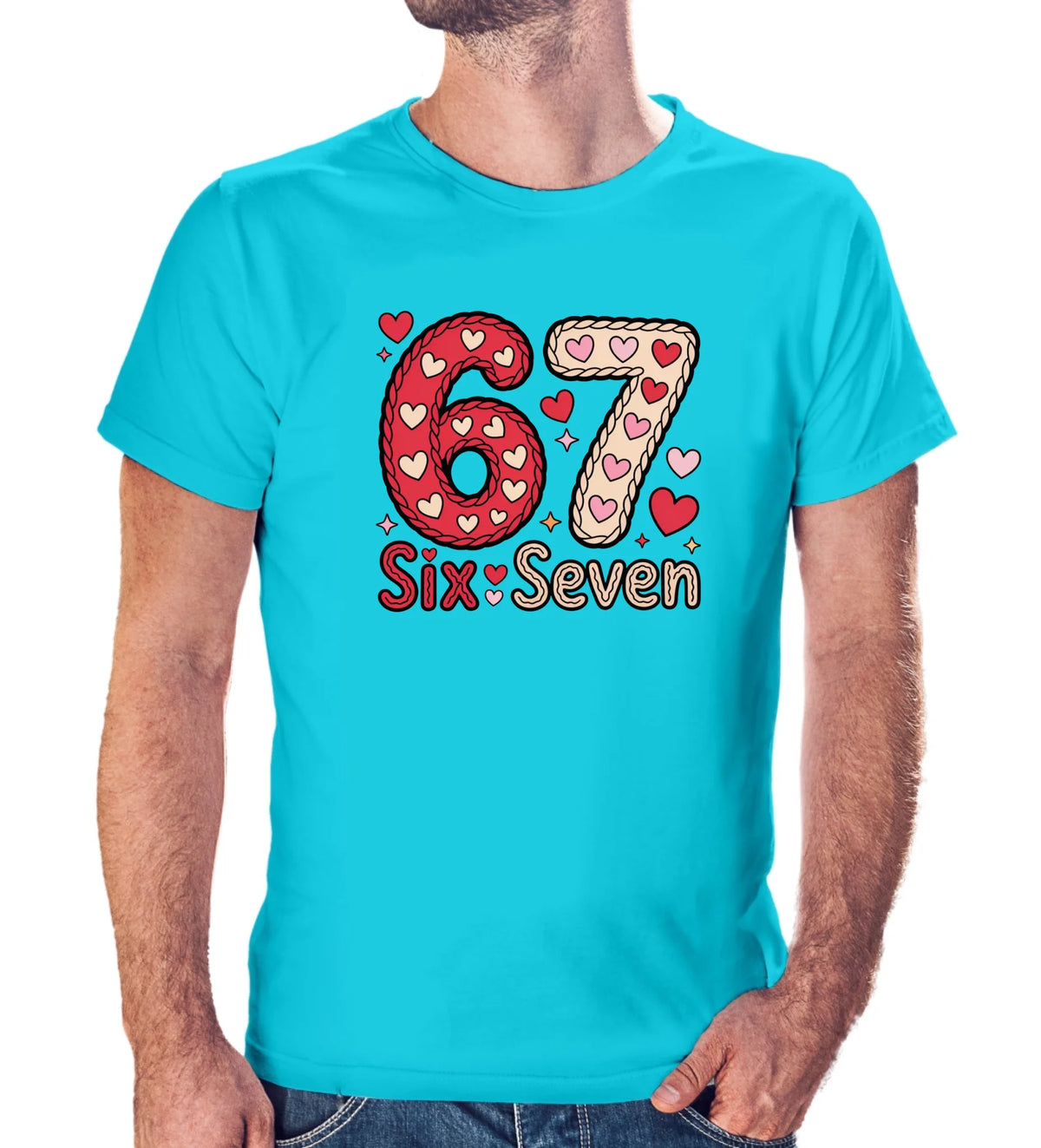 Tričko s potlačou "Six seven" 9715.