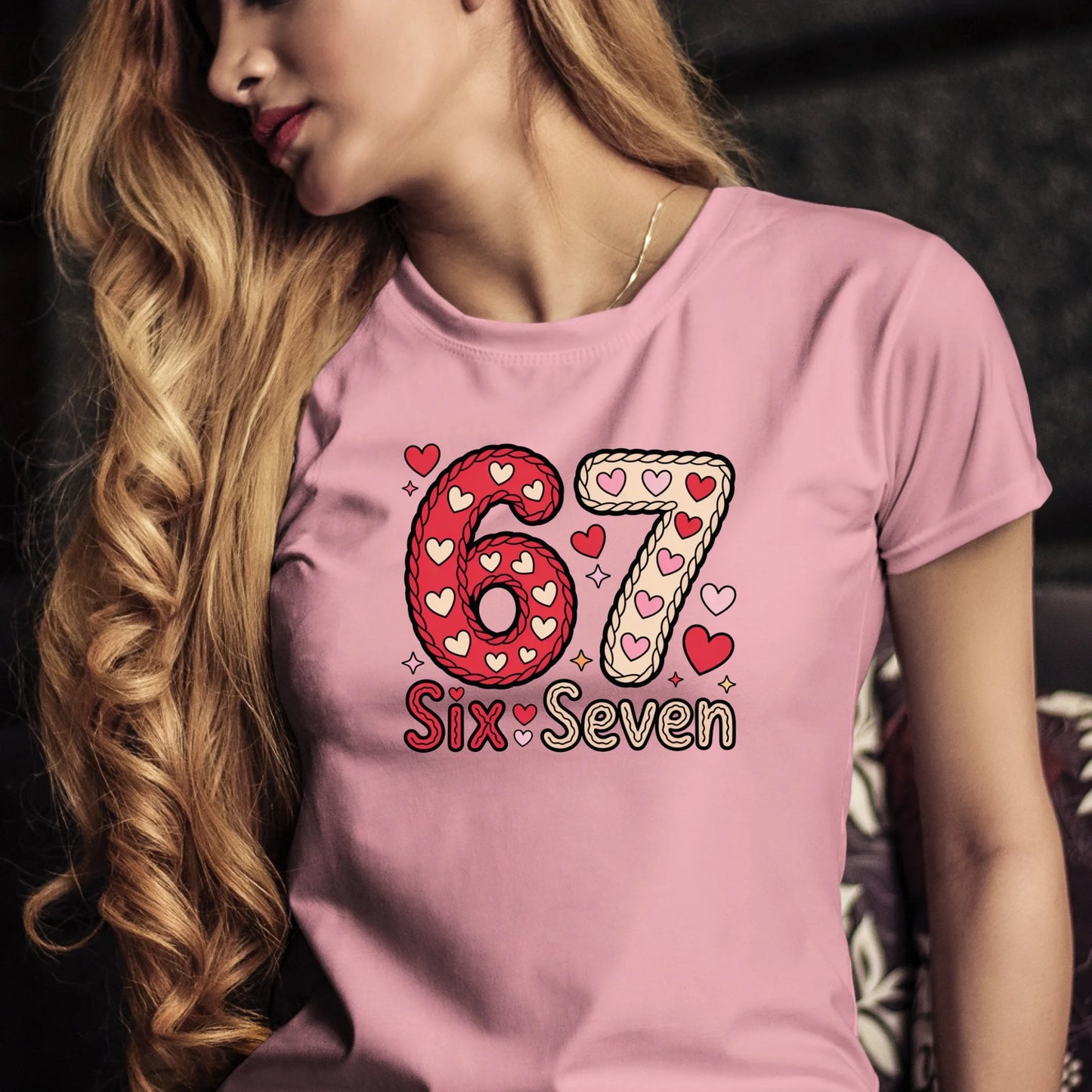 Tričko s potlačou "Six seven" 9715.