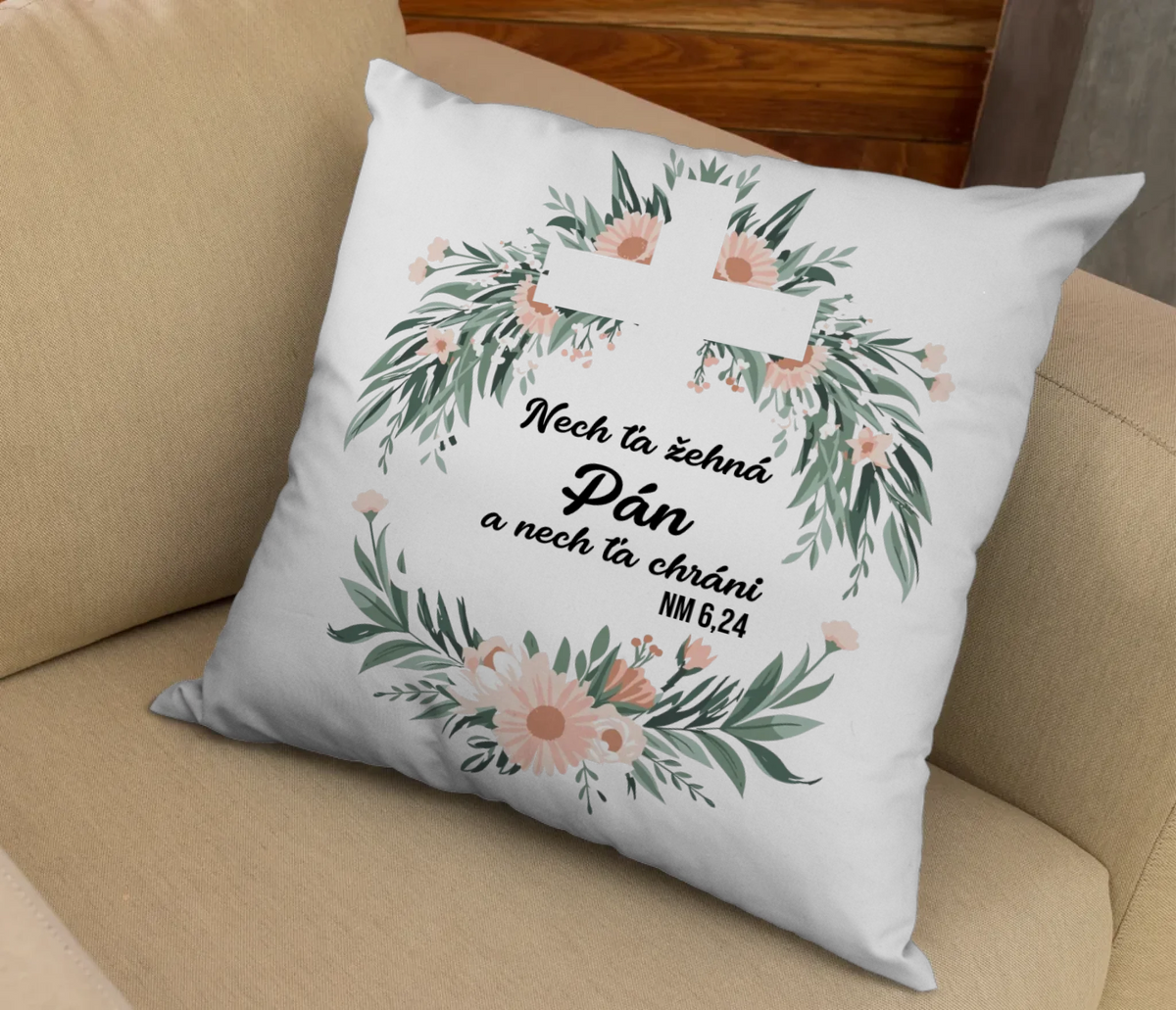 mockup-of-a-pillow-lying-on-a-beige-armchair-a14920
