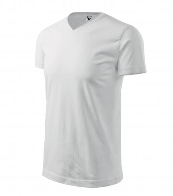 Heavy V-neck tričko unisex tmavosivý melír S