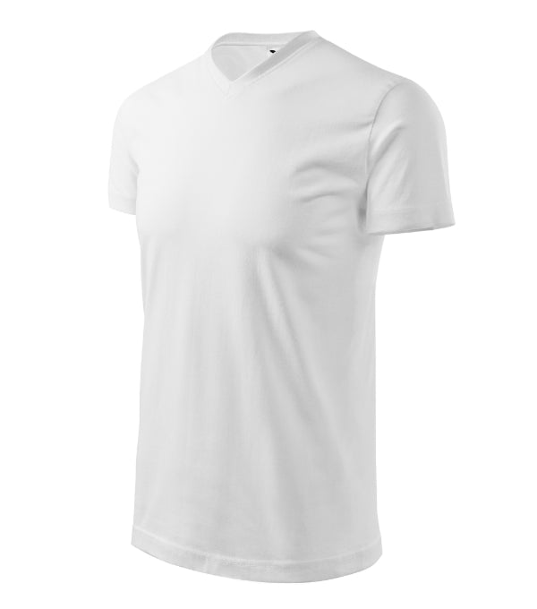 Heavy V-neck tričko unisex tmavosivý melír S