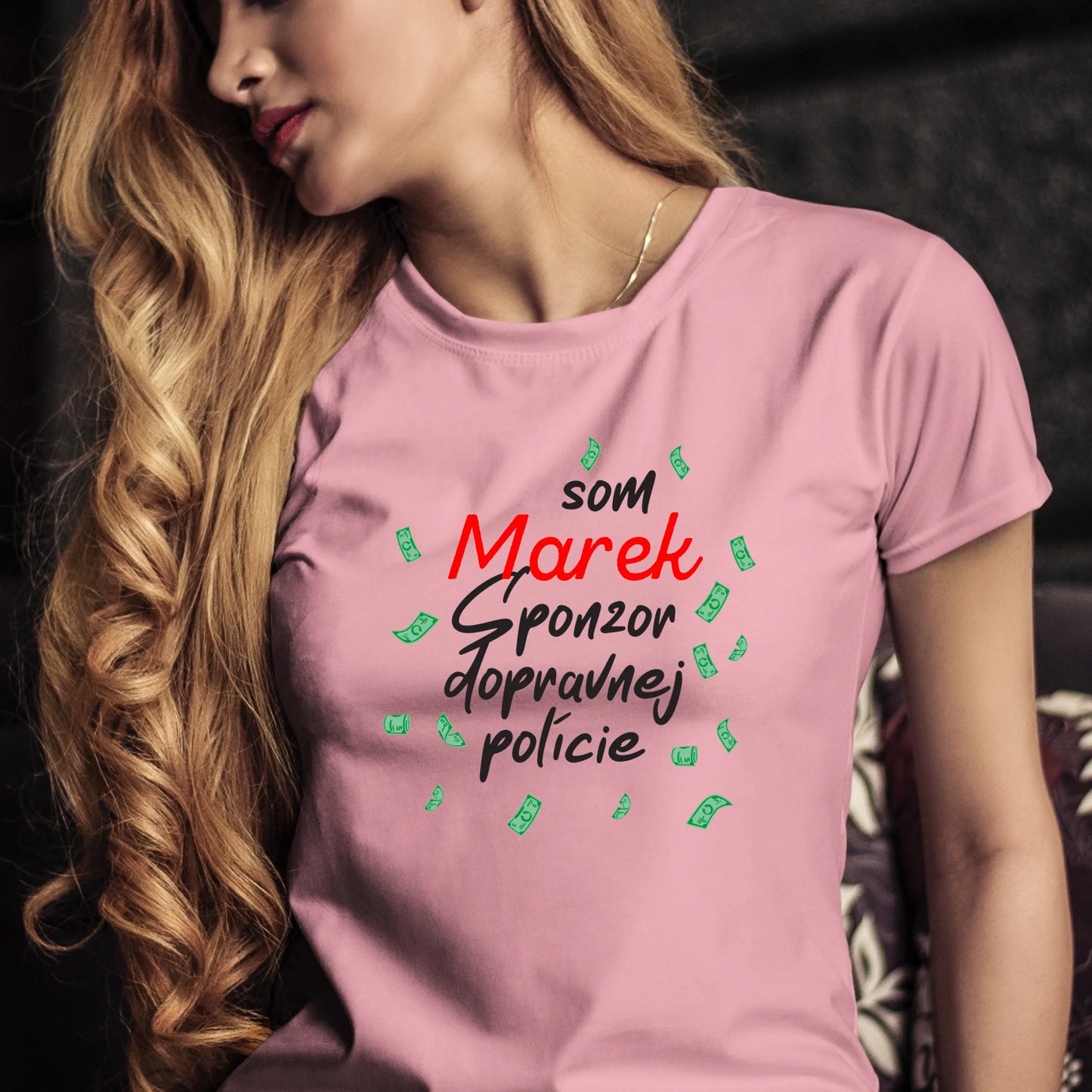 Personalizované tričko s potlačou "Som Marek, sponzor dopravnej polície" 9294.