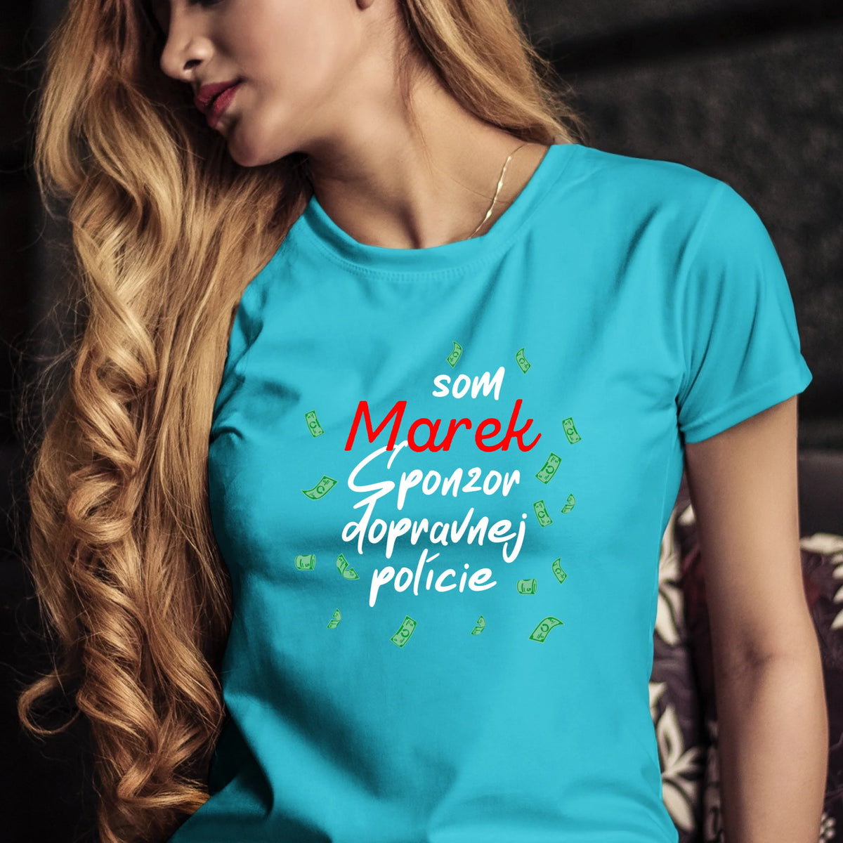 Personalizované tričko s potlačou "Som Marek, sponzor dopravnej polície" 9294.
