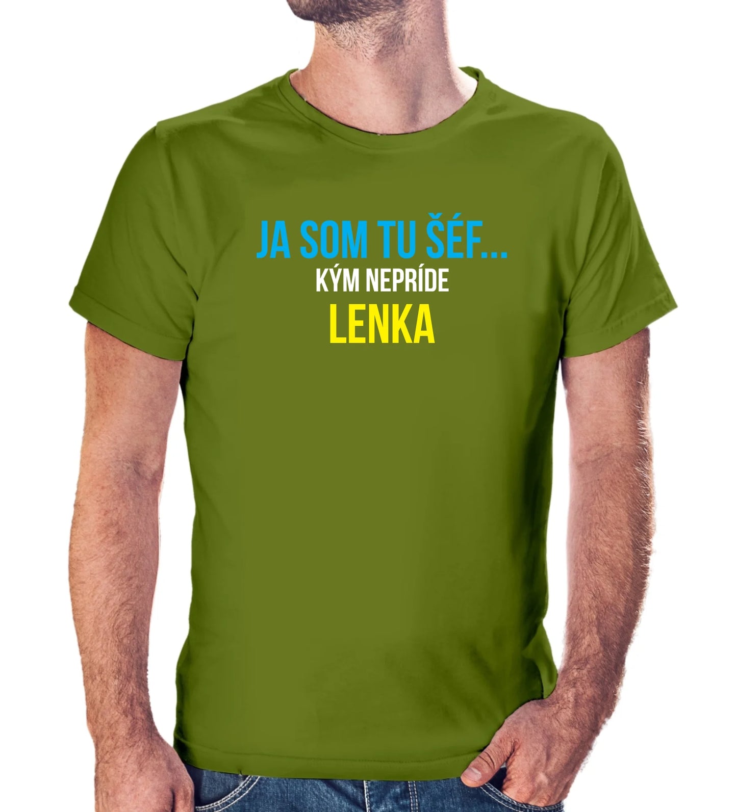 Personalizované tričko s potlačou "Ja som tu šéf, kým nepríde Lenka"  9302.
