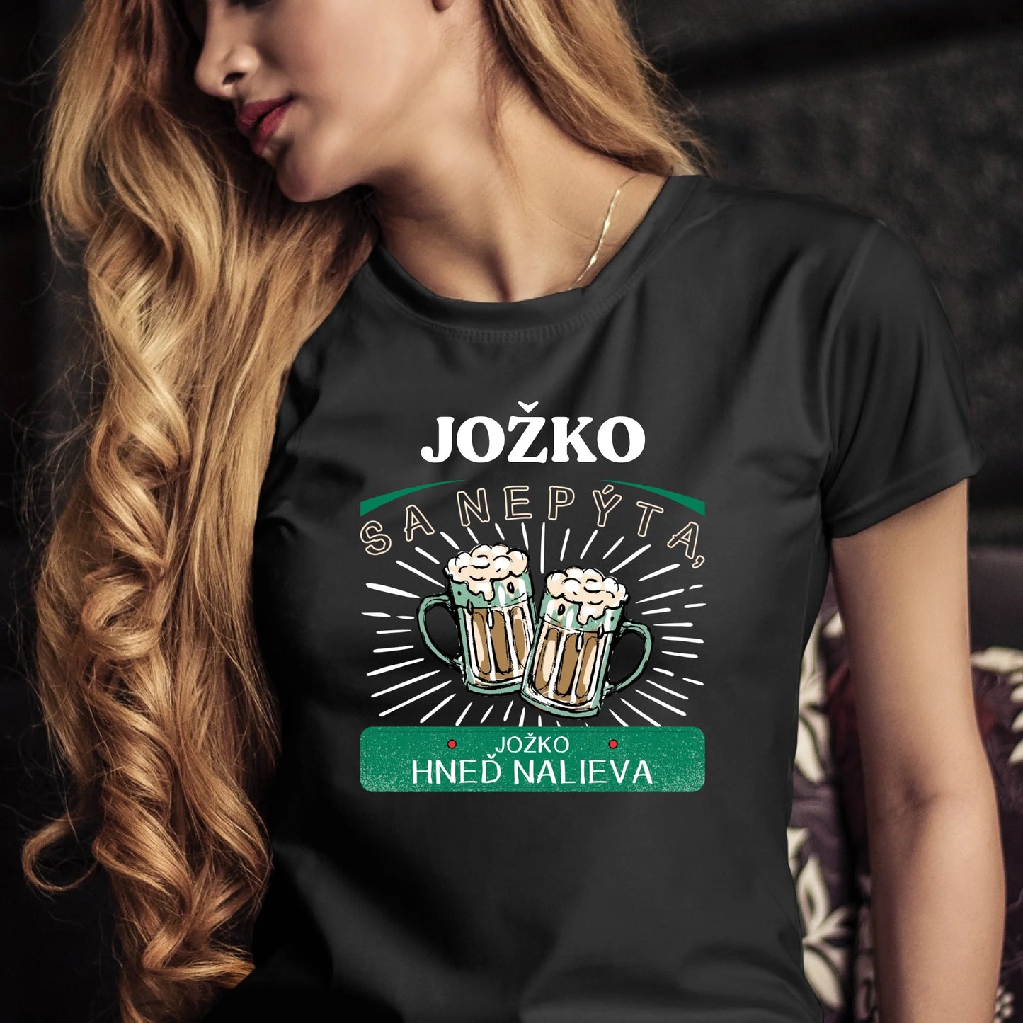 Personalizované tričko s potlačou "Jožko sa nepýta, Jožko hneď nalieva" 9325.