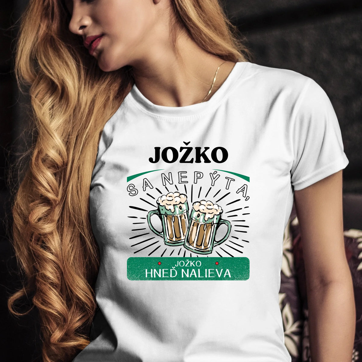 Personalizované tričko s potlačou "Jožko sa nepýta, Jožko hneď nalieva" 9325.