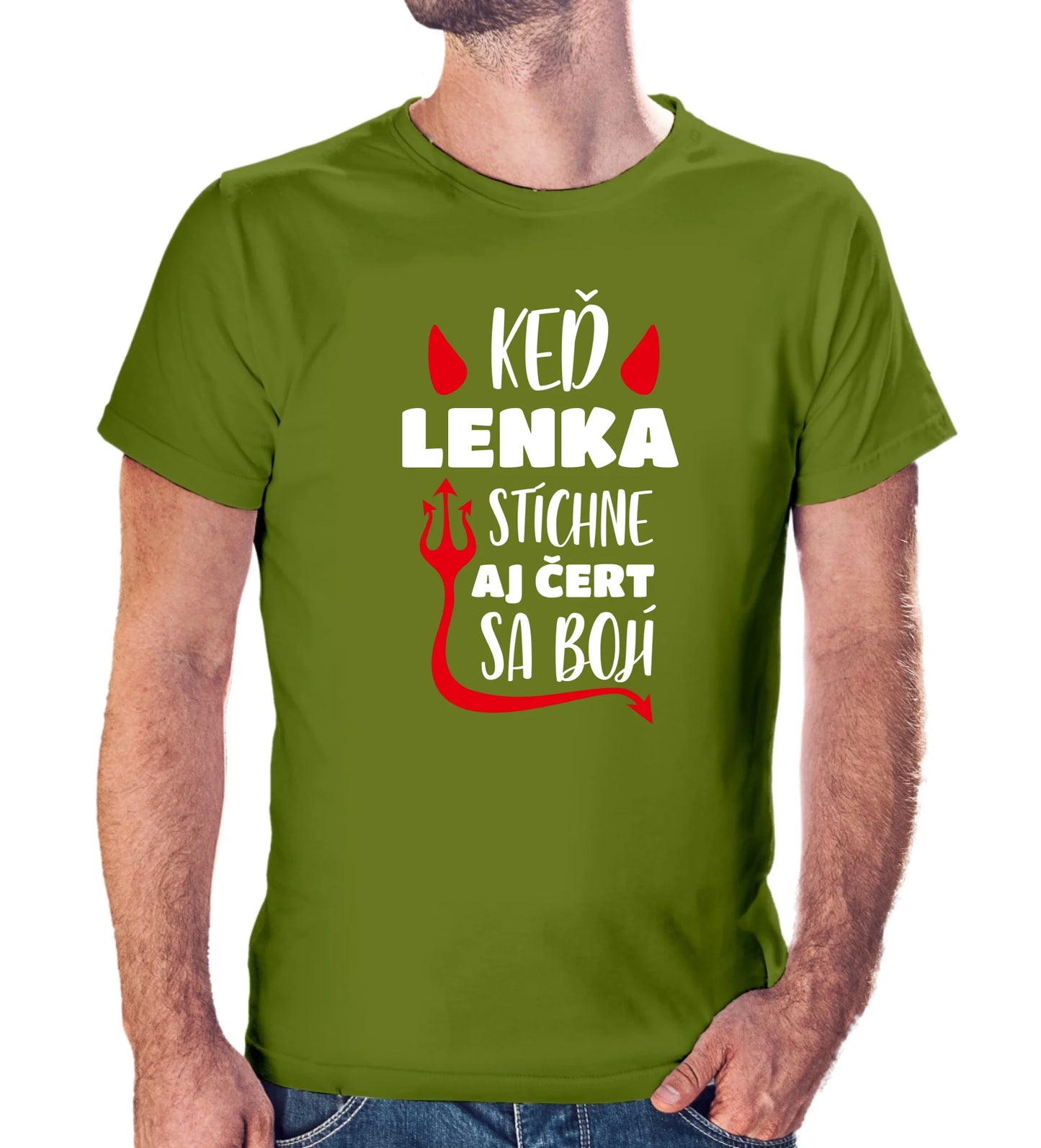 Personalizované tričko s potlačou "Keď Lenka stíchne, aj čert sa bojí" 9326.