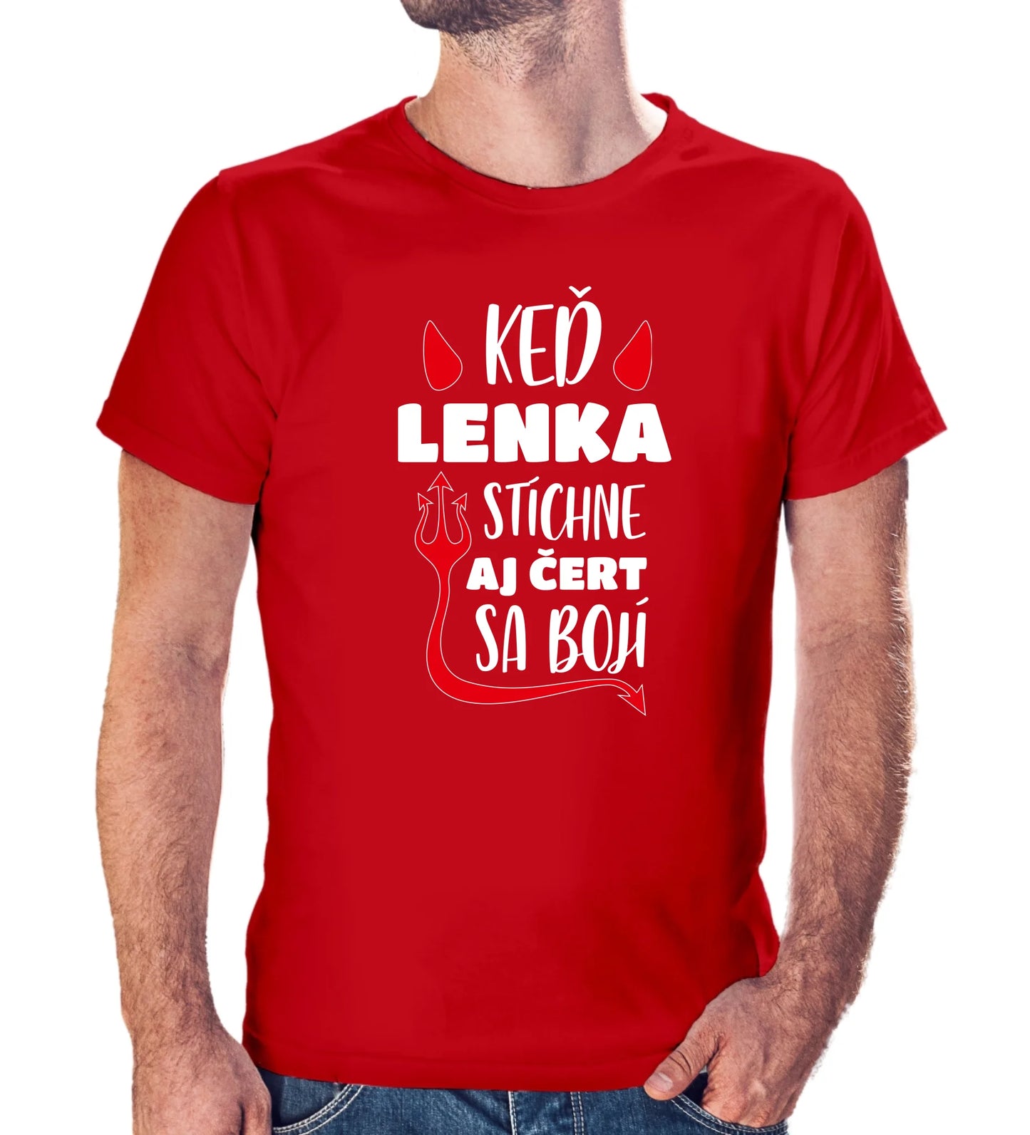 Personalizované tričko s potlačou "Keď Lenka stíchne, aj čert sa bojí" 9326.