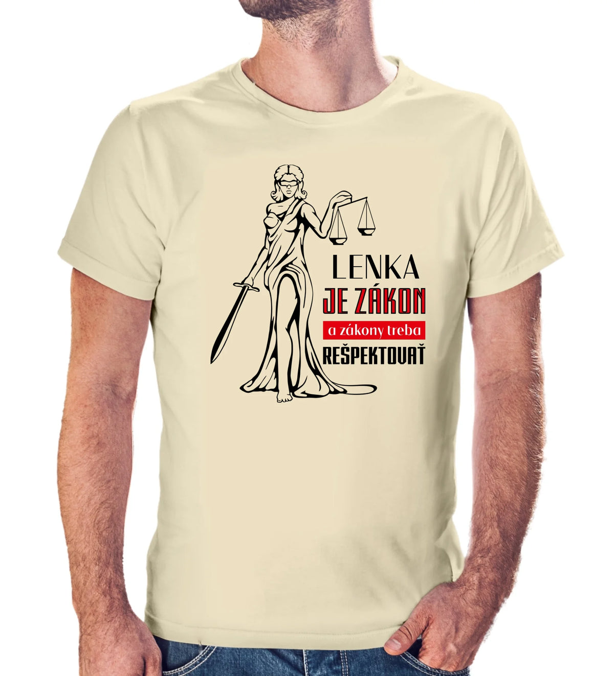 Personalizované tričko s potlačou "Lenka je zákon a zákony treba rešpektovať" 9329.