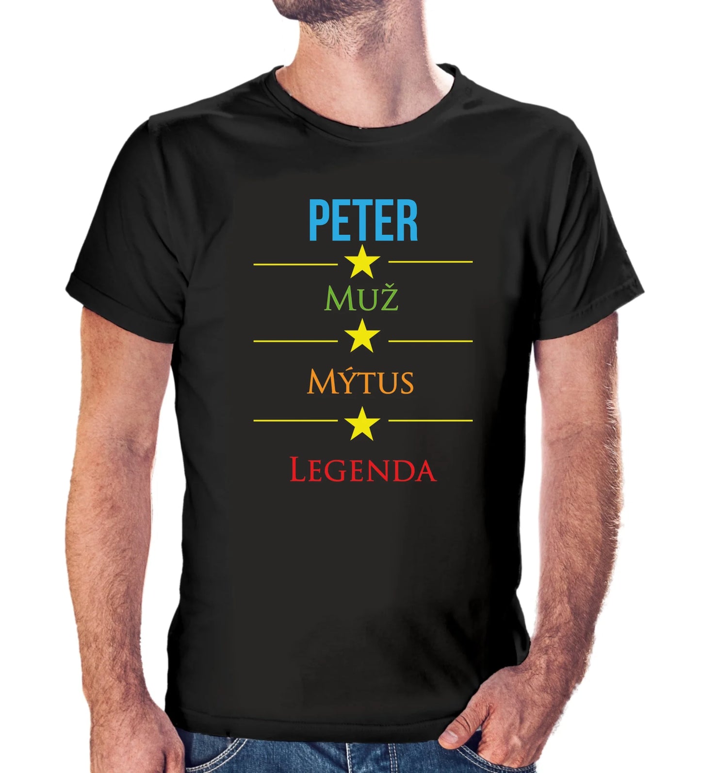 Personalizované tričko s potlačou "Peter, muž, mýtus, legenda" 9395.