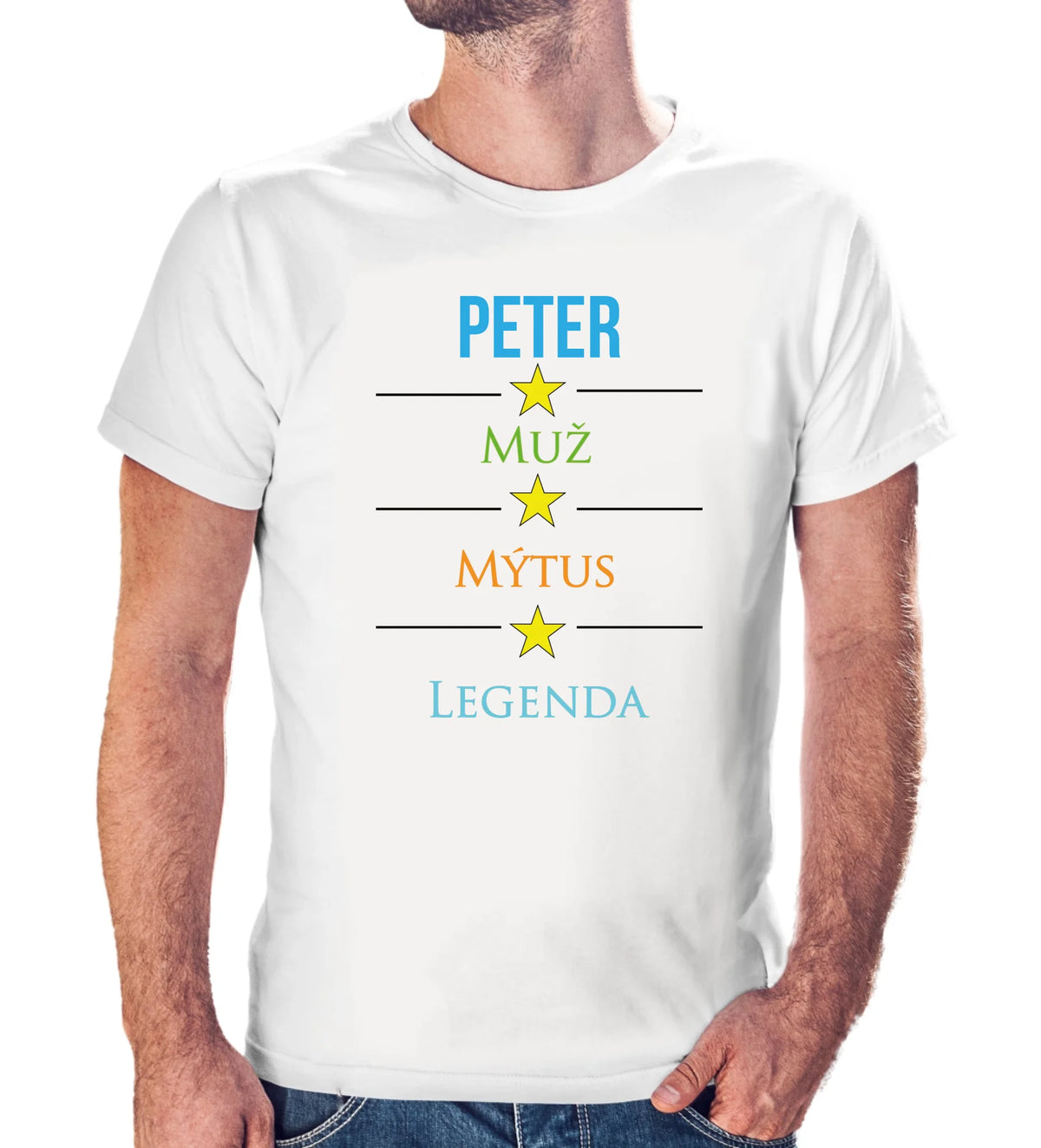 Personalizované tričko s potlačou "Peter, muž, mýtus, legenda" 9395.