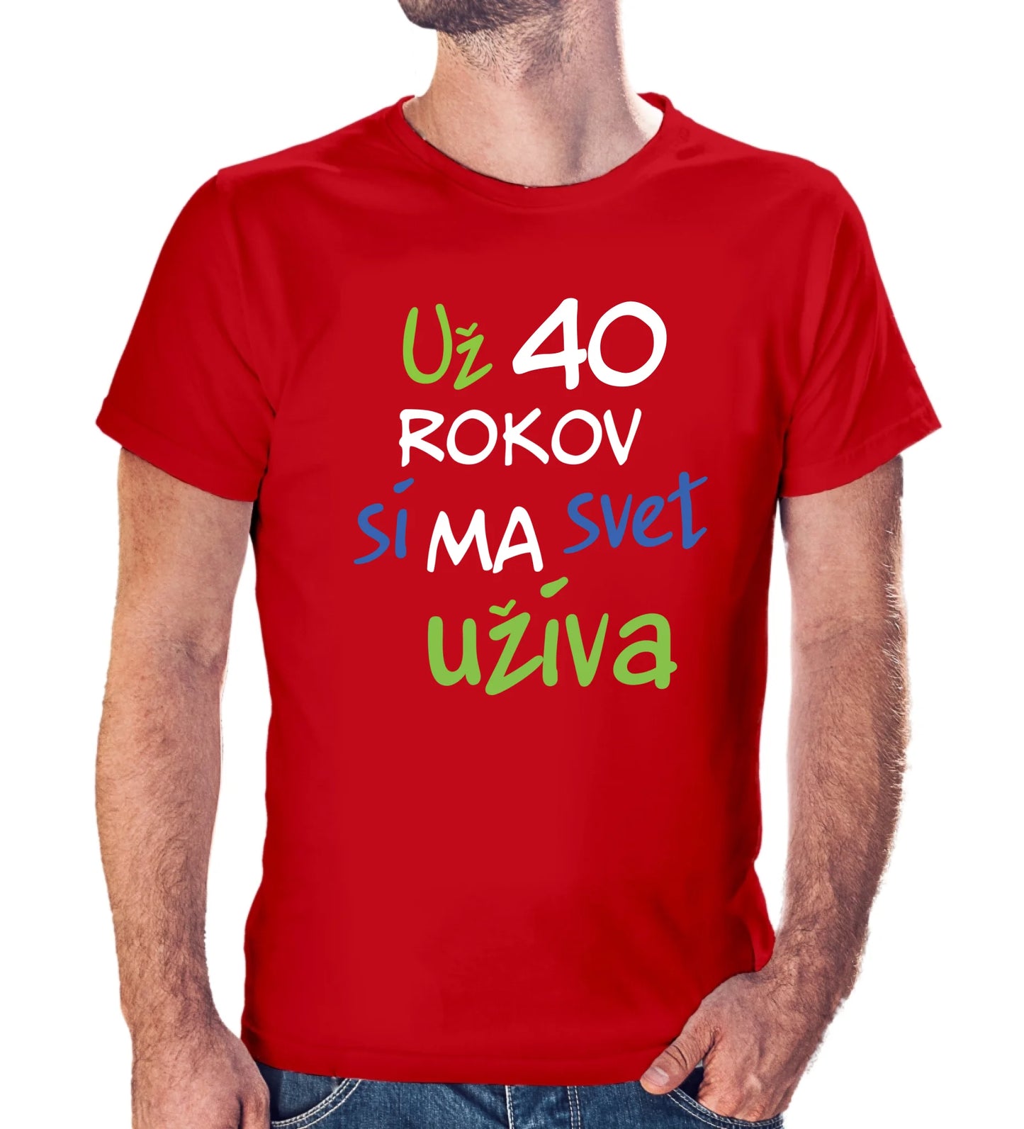 Personalizované tričko s potlačou "Už 40 rokov si ma svet užíva" 9605.