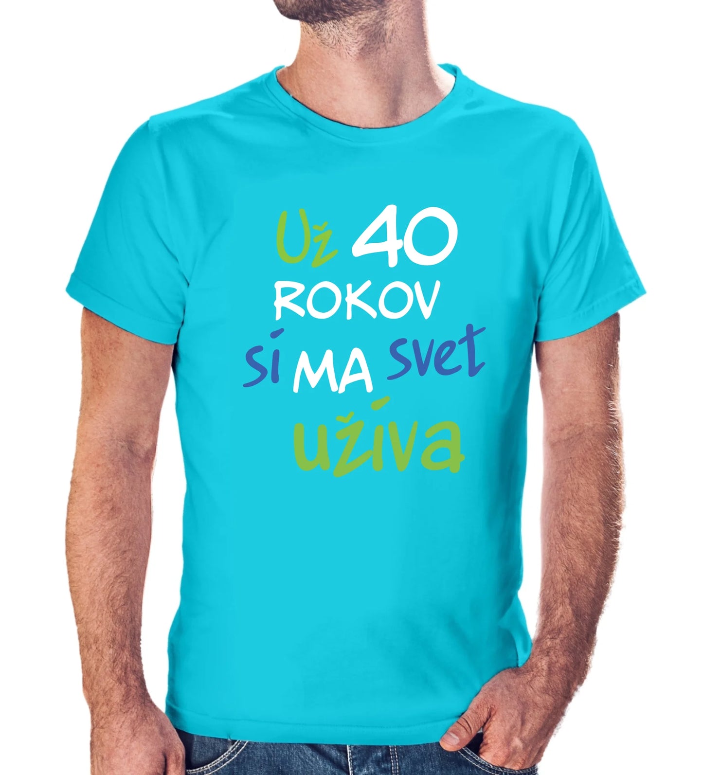 Personalizované tričko s potlačou "Už 40 rokov si ma svet užíva" 9605.