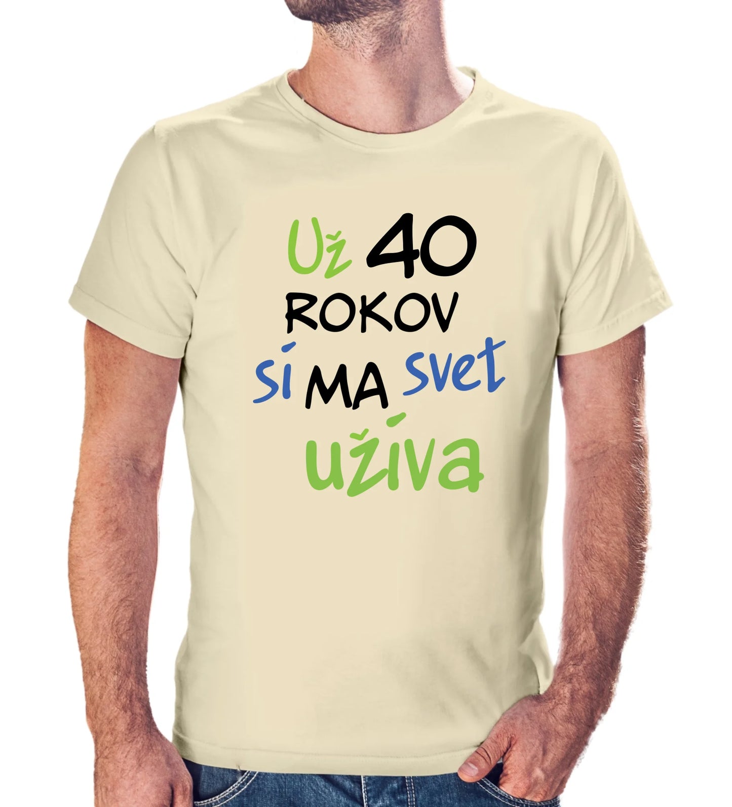 Personalizované tričko s potlačou "Už 40 rokov si ma svet užíva" 9605.