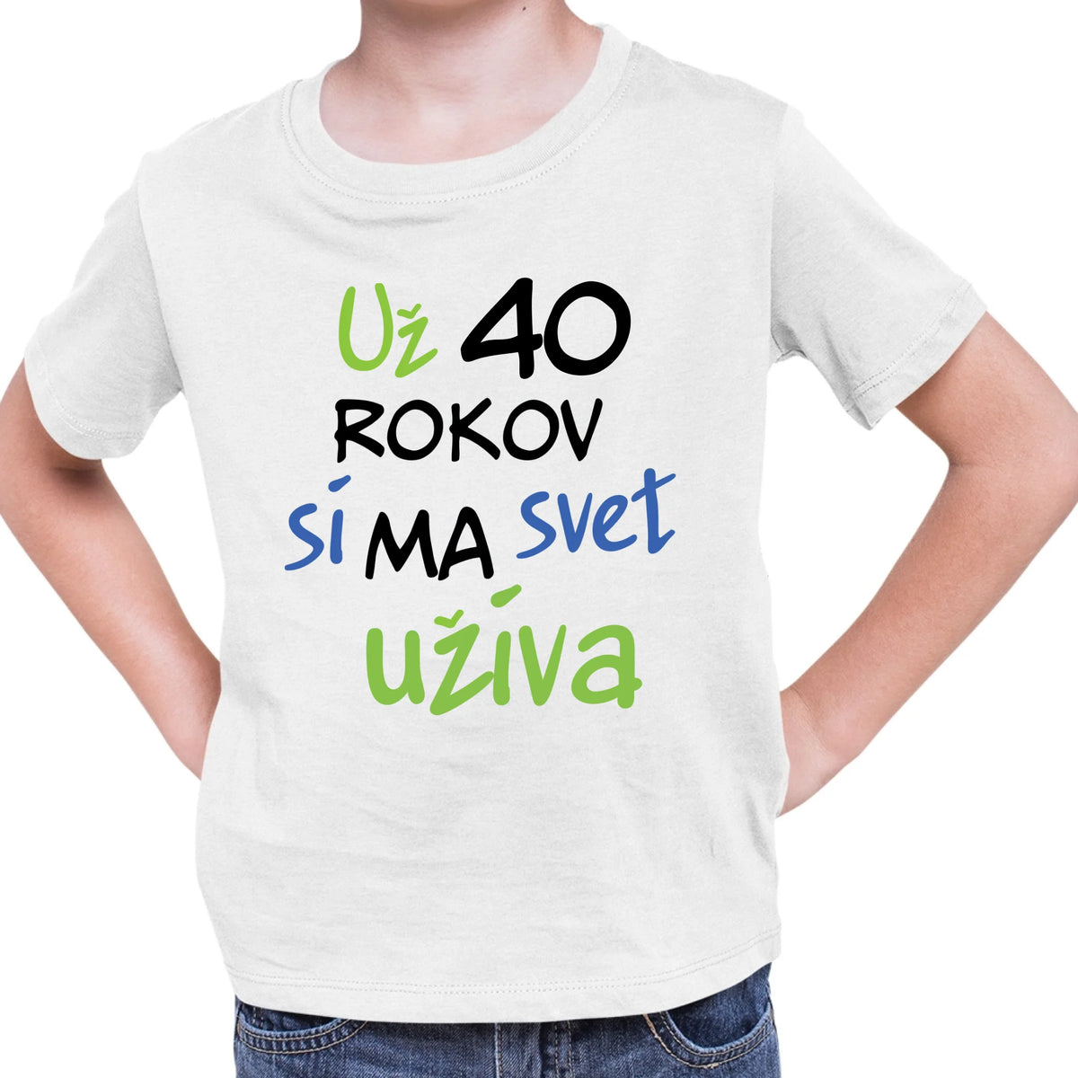 Personalizované tričko s potlačou "Už 40 rokov si ma svet užíva" 9605.
